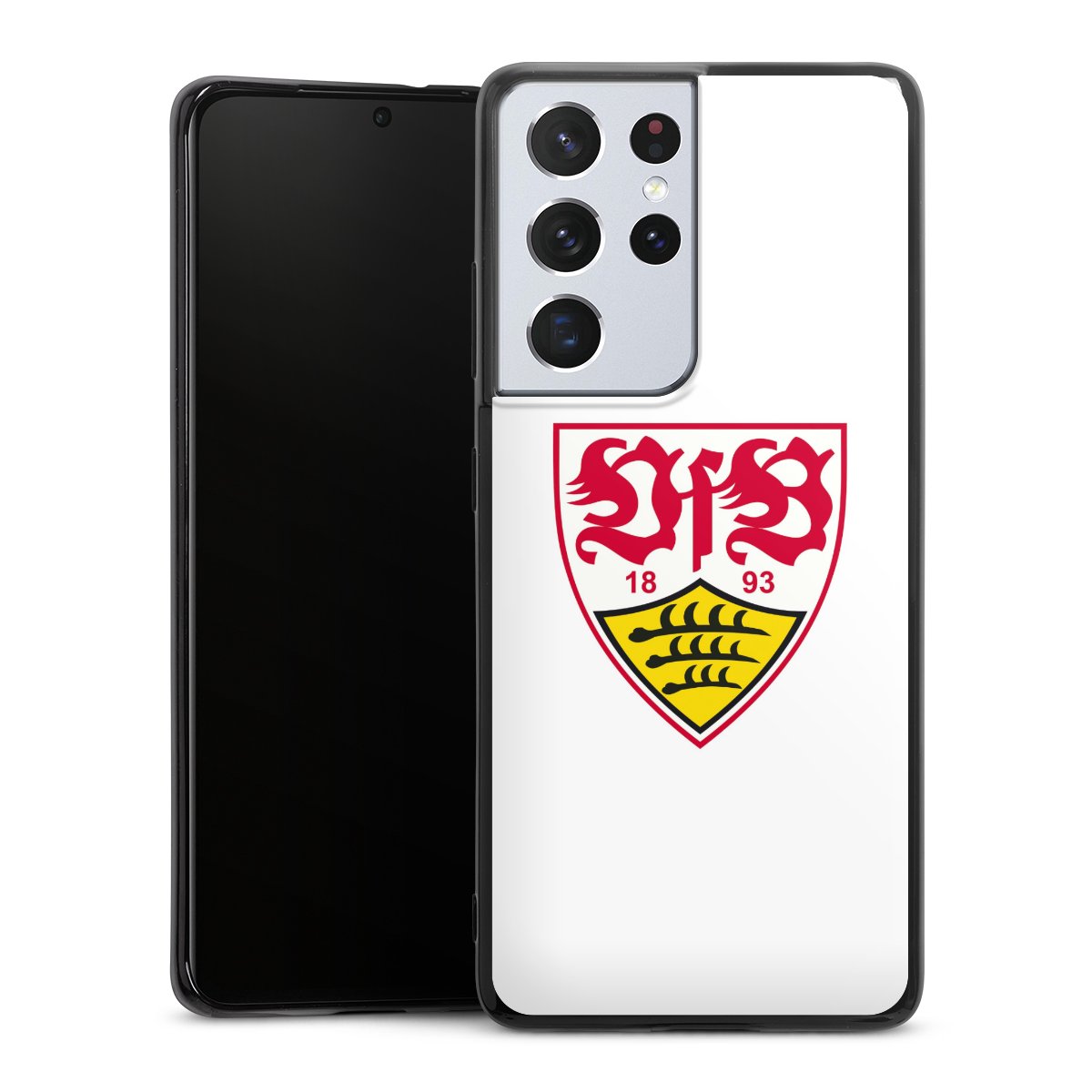 Galaxy S21 Ultra 5G Handy Silikon Hülle Case schwarz Handyhülle Logo Official Licensed Product Vfb Stuttgart