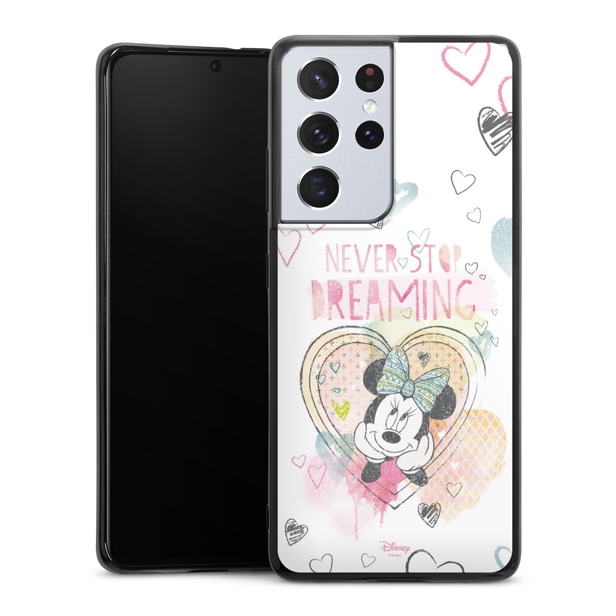 Galaxy S21 Ultra 5G Handy Silikon Hülle Case schwarz Handyhülle Disney Official Licensed Product Minnie Mouse