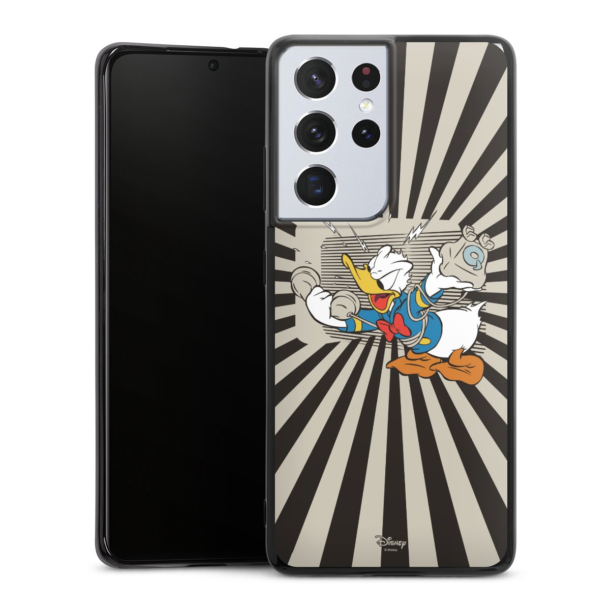 Galaxy S21 Ultra 5G Handy Silikon Hülle Case schwarz Handyhülle Donald Duck Disney Official Licensed Product