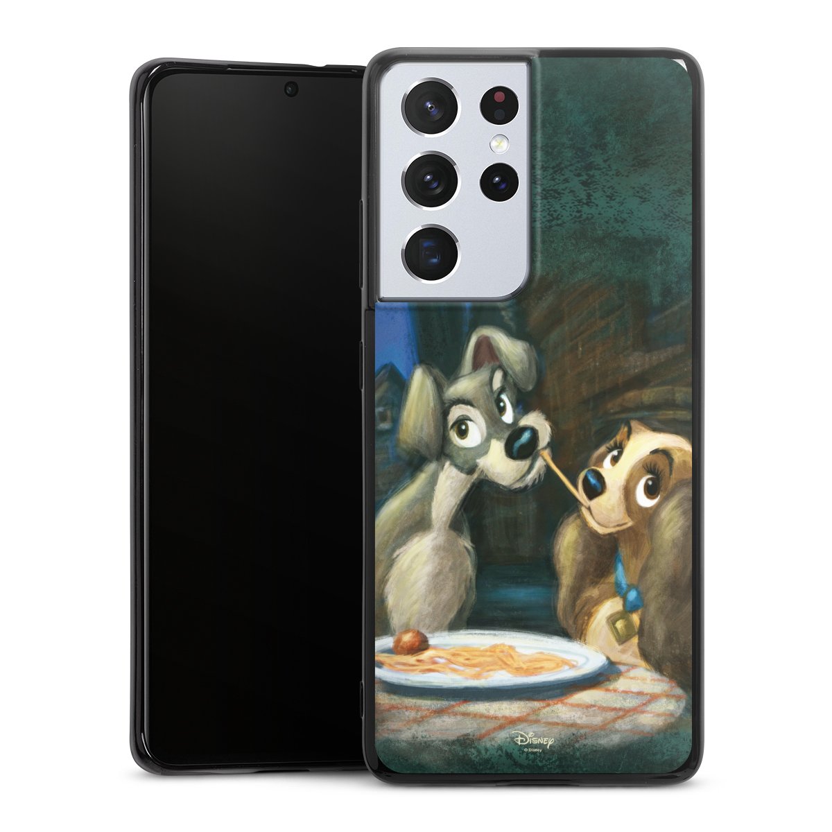 Galaxy S21 Ultra 5G Handy Silikon Hülle Case schwarz Handyhülle Lady And The Tramp Official Licensed Product Disney