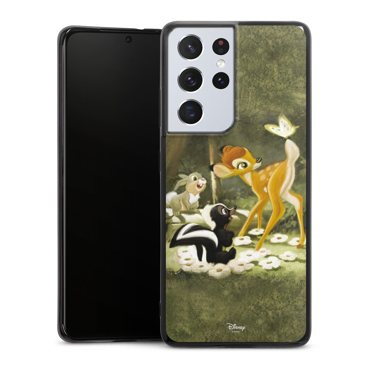 Galaxy S21 Ultra 5G Handy Silikon Hülle Case schwarz Handyhülle Disney Official Licensed Product Bambi