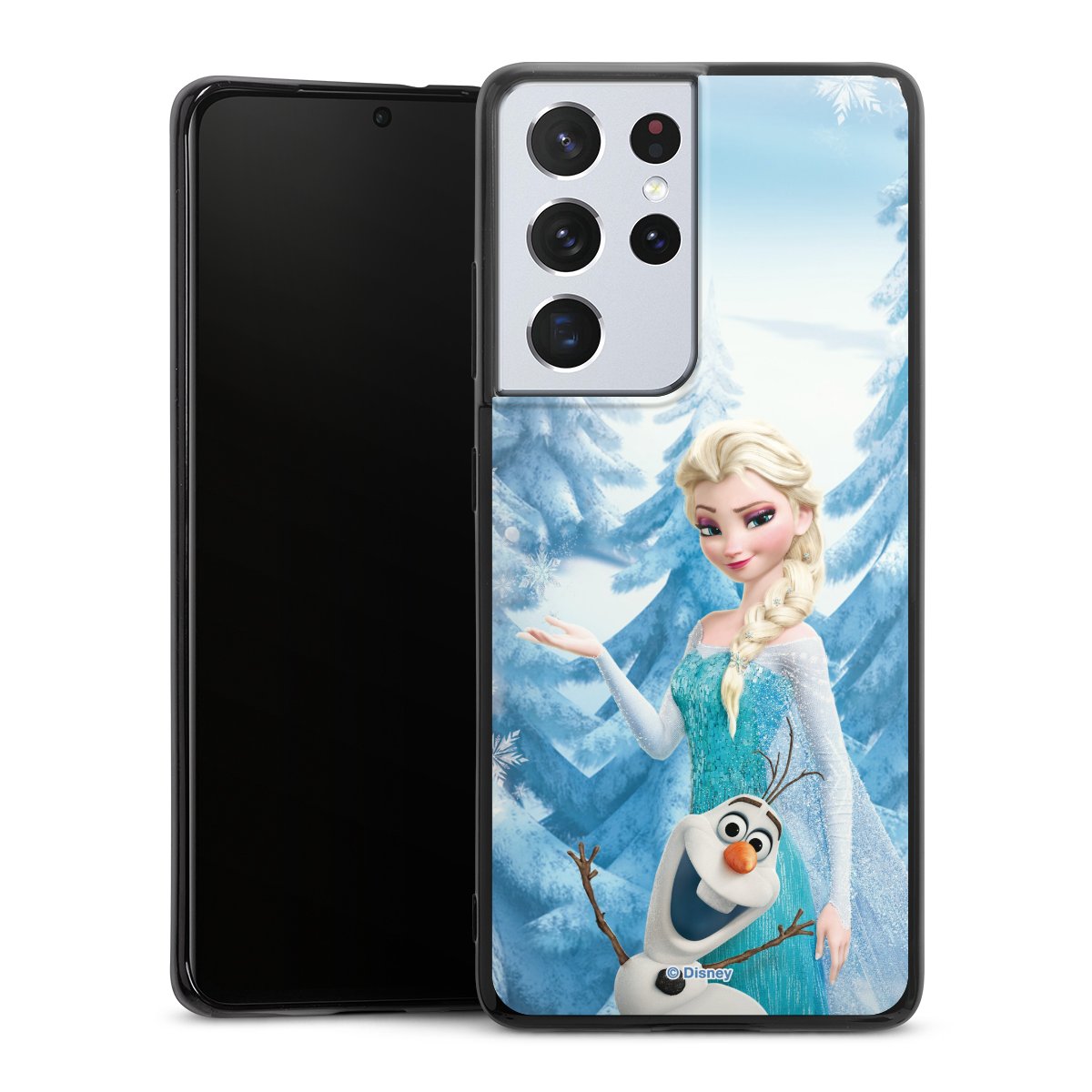 Galaxy S21 Ultra 5G Handy Silikon Hülle Case schwarz Handyhülle Official Licensed Product Frozen Elsa Disney