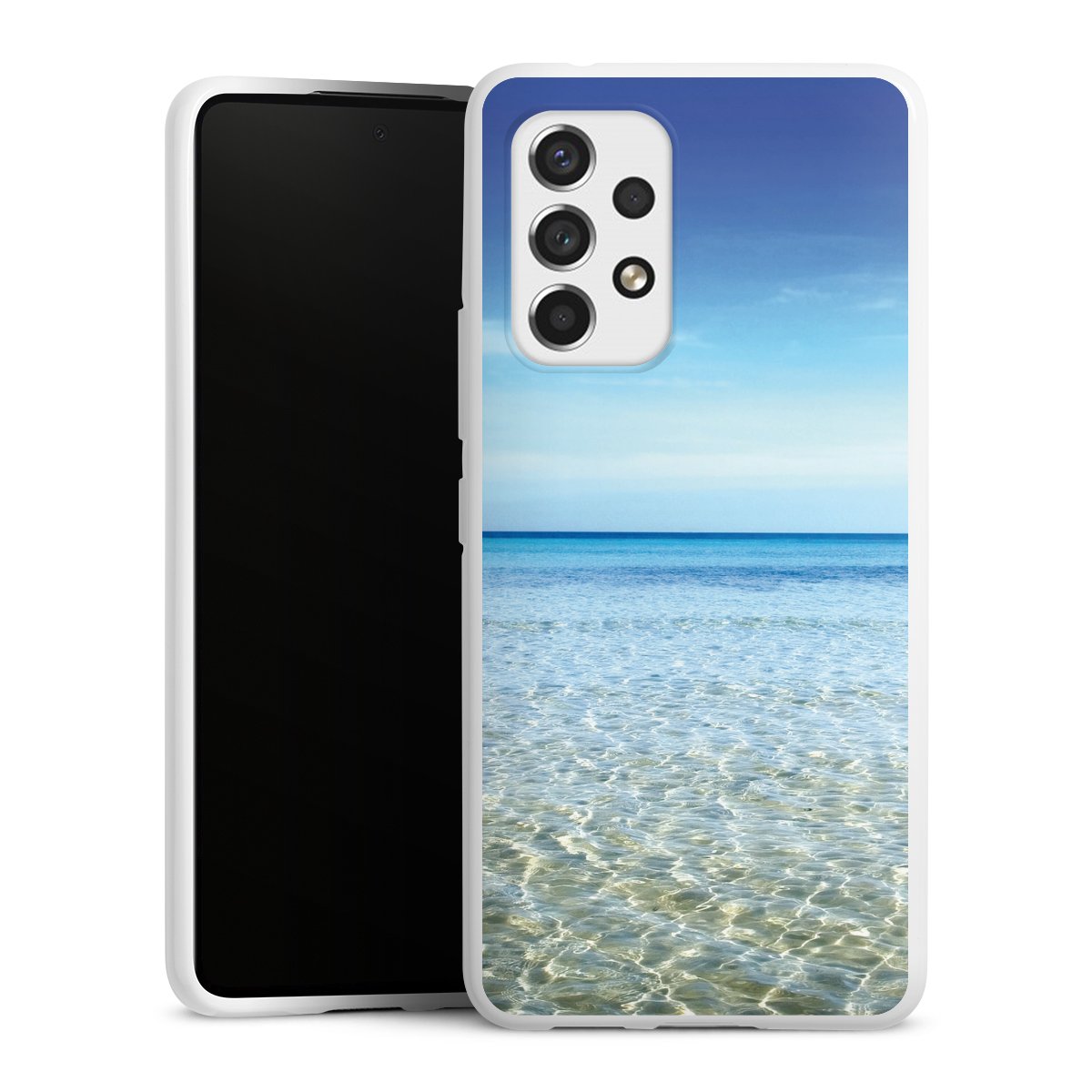 Galaxy A53 5G Handy Silikon Hülle Case weiß Handyhülle Urlaub Sky Ocean Silikon Case