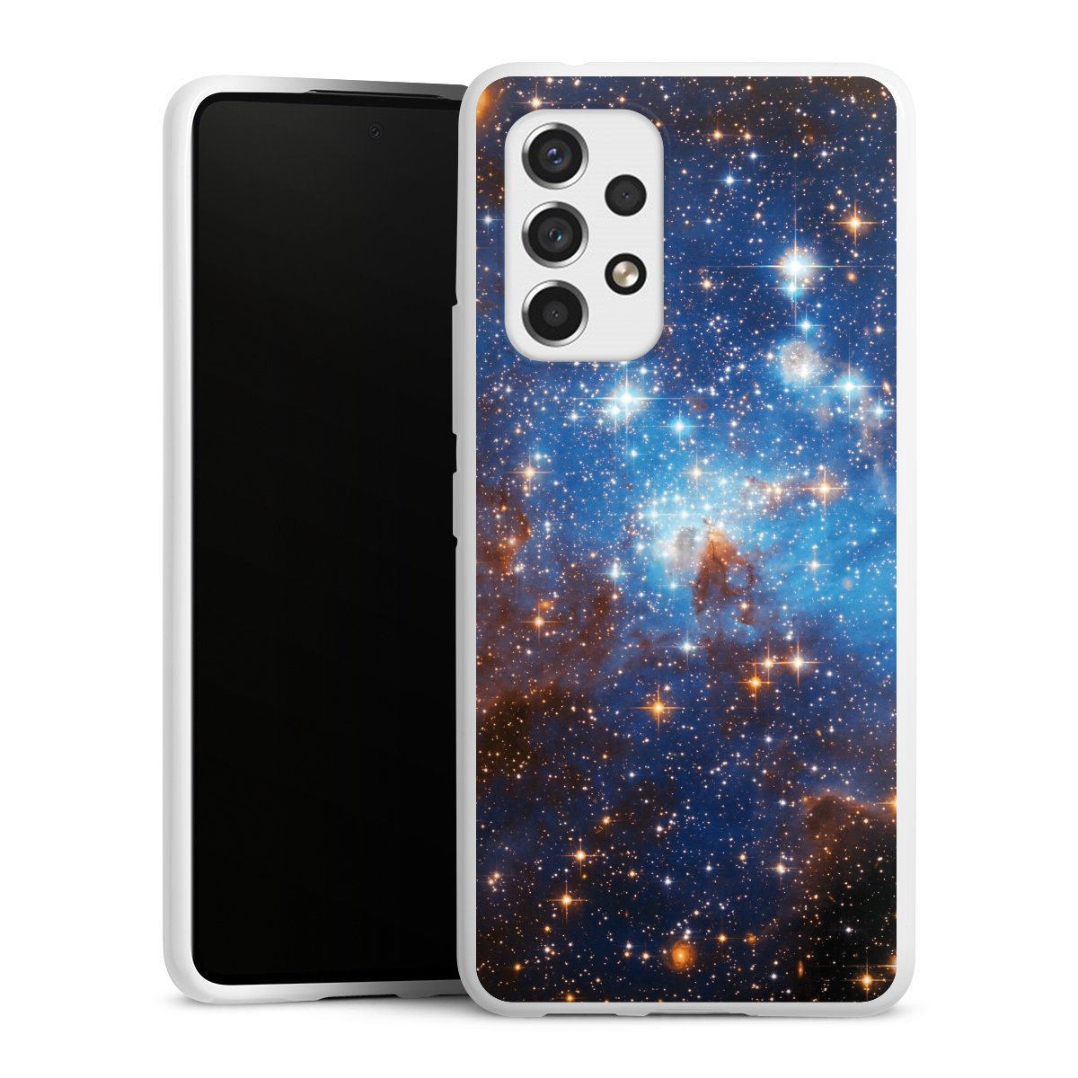 Galaxy A53 5G Handy Silikon Hülle Case weiß Handyhülle Star Weltall Galaxy Silikon Case