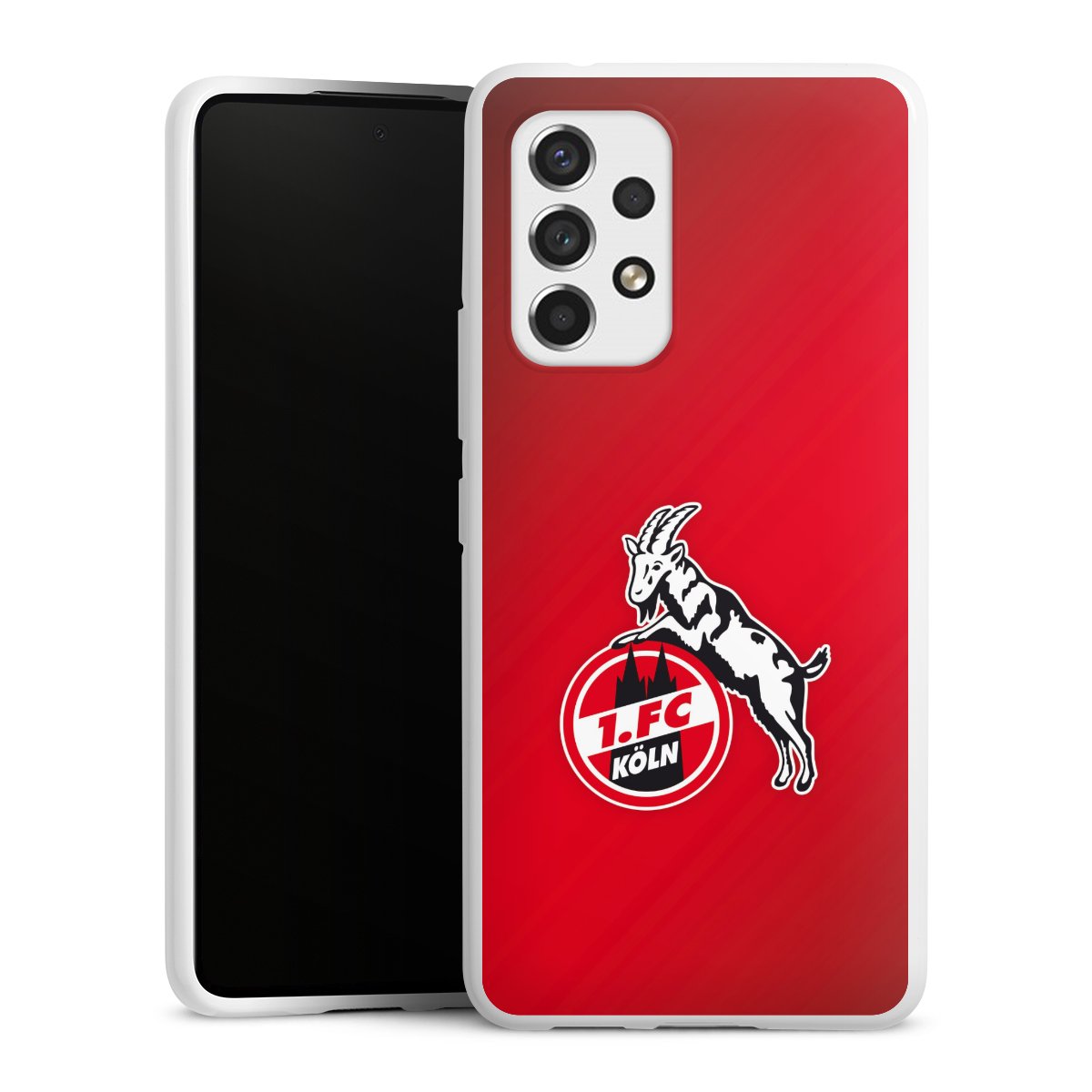 Galaxy A53 5G Handy Silikon Hülle Case weiß Handyhülle Official Licensed Product Effzeh 1. Fc Köln Silikon Case