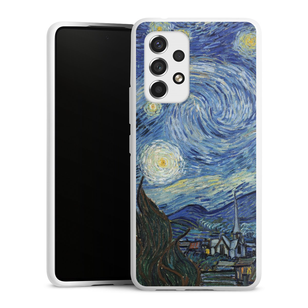 Galaxy A53 5G Handy Silikon Hülle Case weiß Handyhülle The Starry Night Kunst Vincent Van Gogh Silikon Case