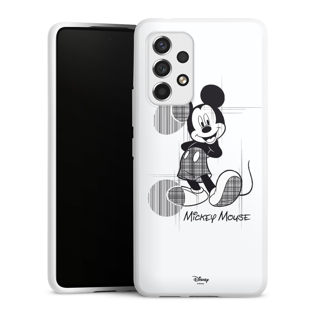 Galaxy A53 5G Handy Silikon Hülle Case weiß Handyhülle Disney Official Licensed Product Mickey Mouse Silikon Case