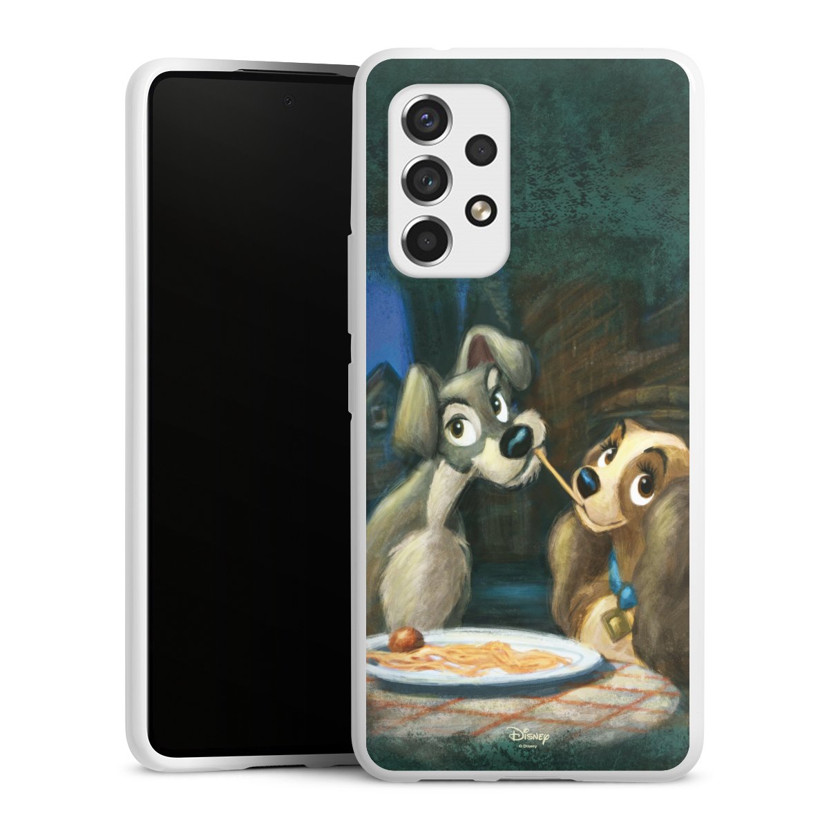 Galaxy A53 5G Handy Silikon Hülle Case weiß Handyhülle Lady And The Tramp Official Licensed Product Disney Silikon Case