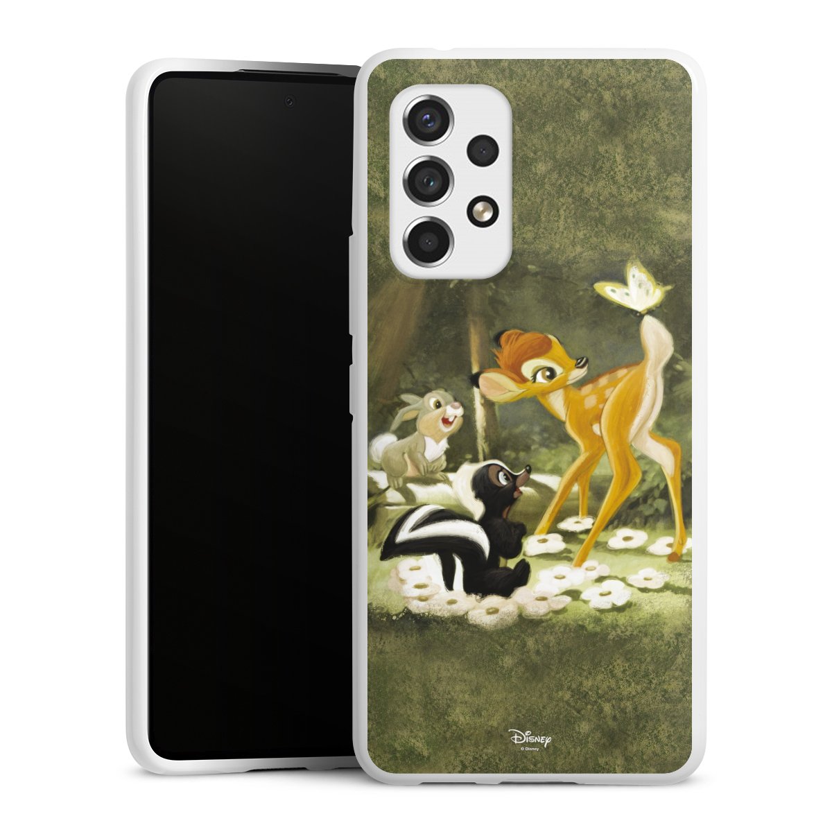 Galaxy A53 5G Handy Silikon Hülle Case weiß Handyhülle Disney Official Licensed Product Bambi Silikon Case