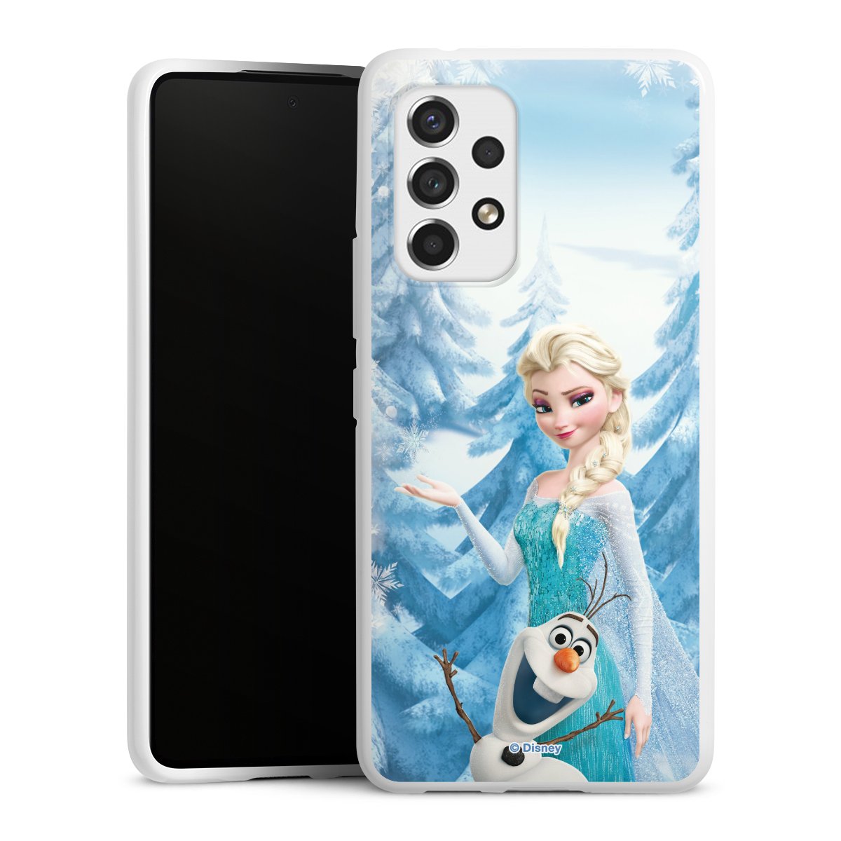 Galaxy A53 5G Handy Silikon Hülle Case weiß Handyhülle Official Licensed Product Frozen Elsa Disney Silikon Case