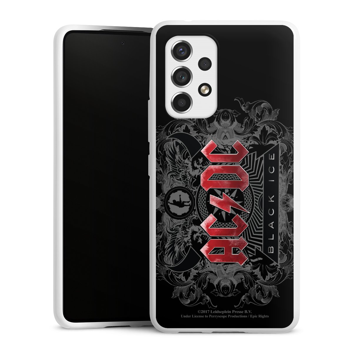 Galaxy A53 5G Handy Silikon Hülle Case weiß Handyhülle Merchandise Black Ice Acdc Silikon Case