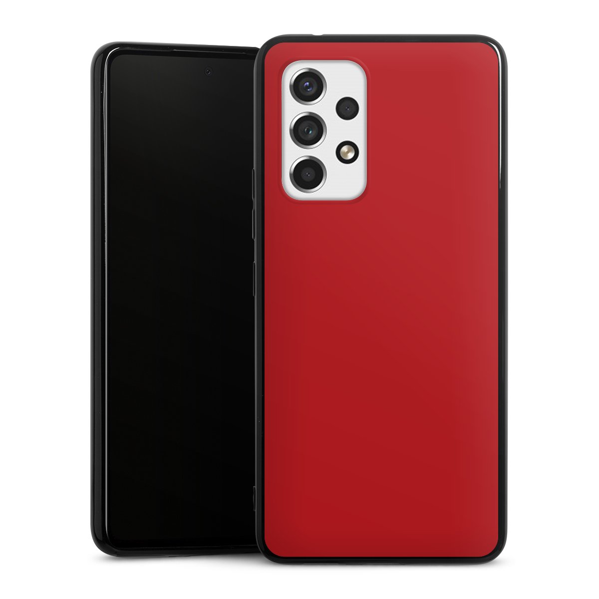 Galaxy A53 5G Handy Silikon Hülle Case schwarz Handyhülle Colour Unicoloured Red