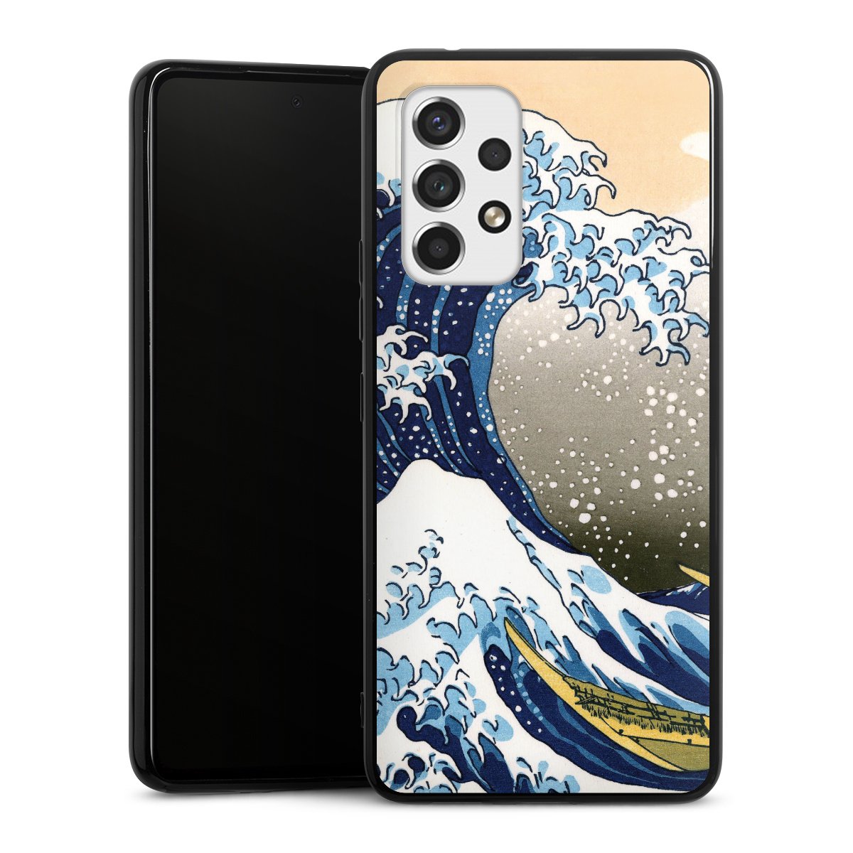 Galaxy A53 5G Handy Silikon Hülle Case schwarz Handyhülle Kunst Katsushika Hokusai Die Große Welle Vor Kanagawa