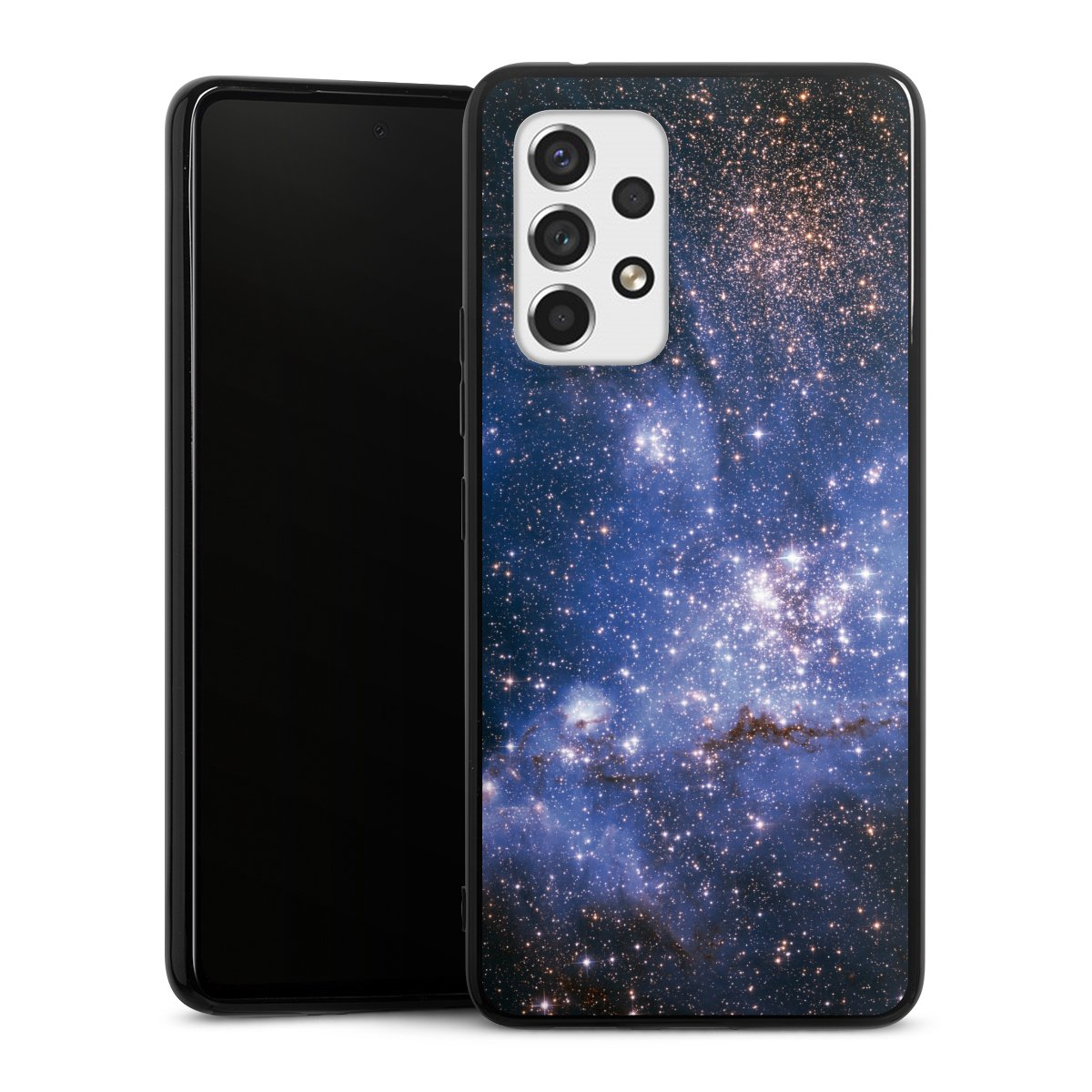 Galaxy A53 5G Handy Silikon Hülle Case schwarz Handyhülle Weltall Galaxy Weltraum