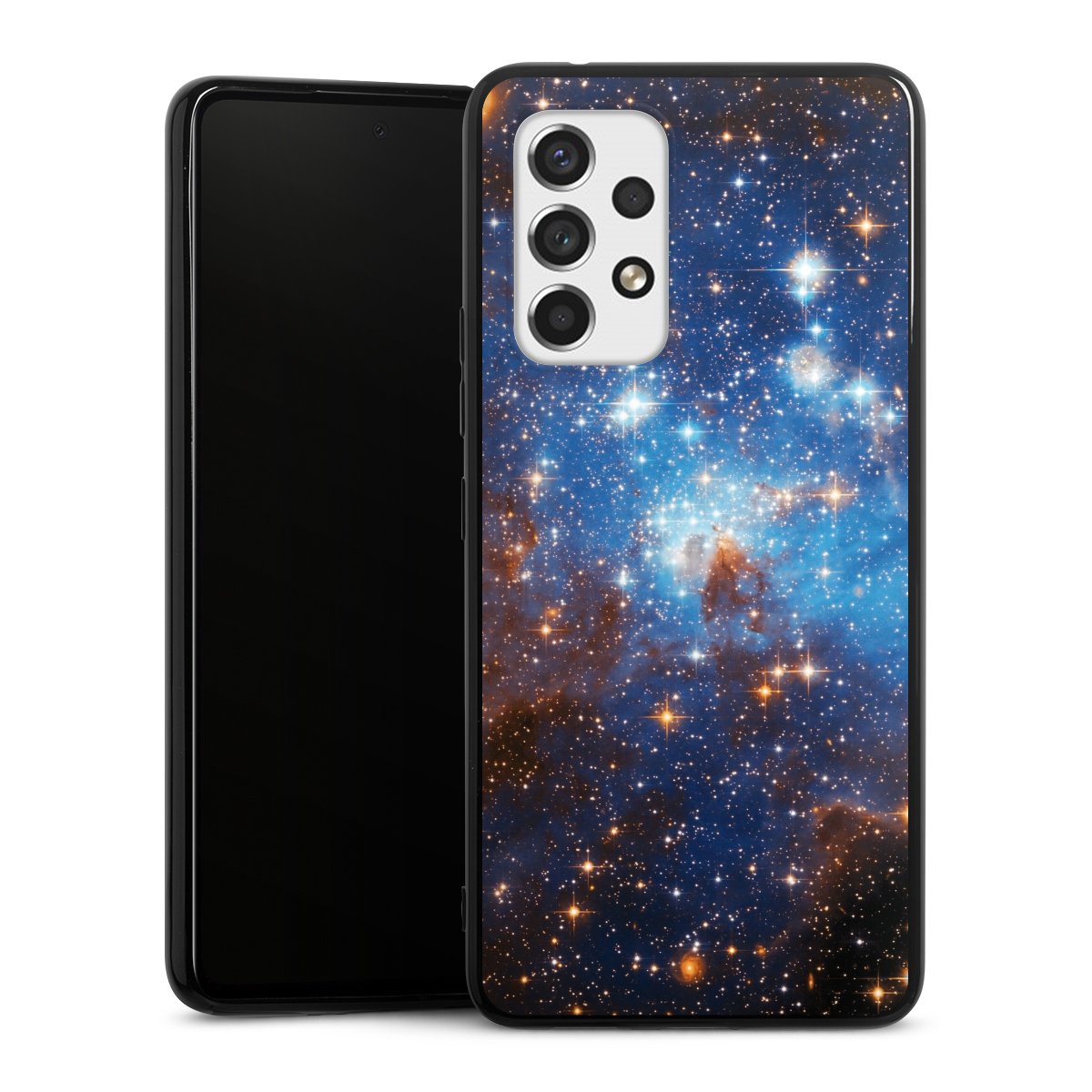 Galaxy A53 5G Handy Silikon Hülle Case schwarz Handyhülle Star Weltall Galaxy