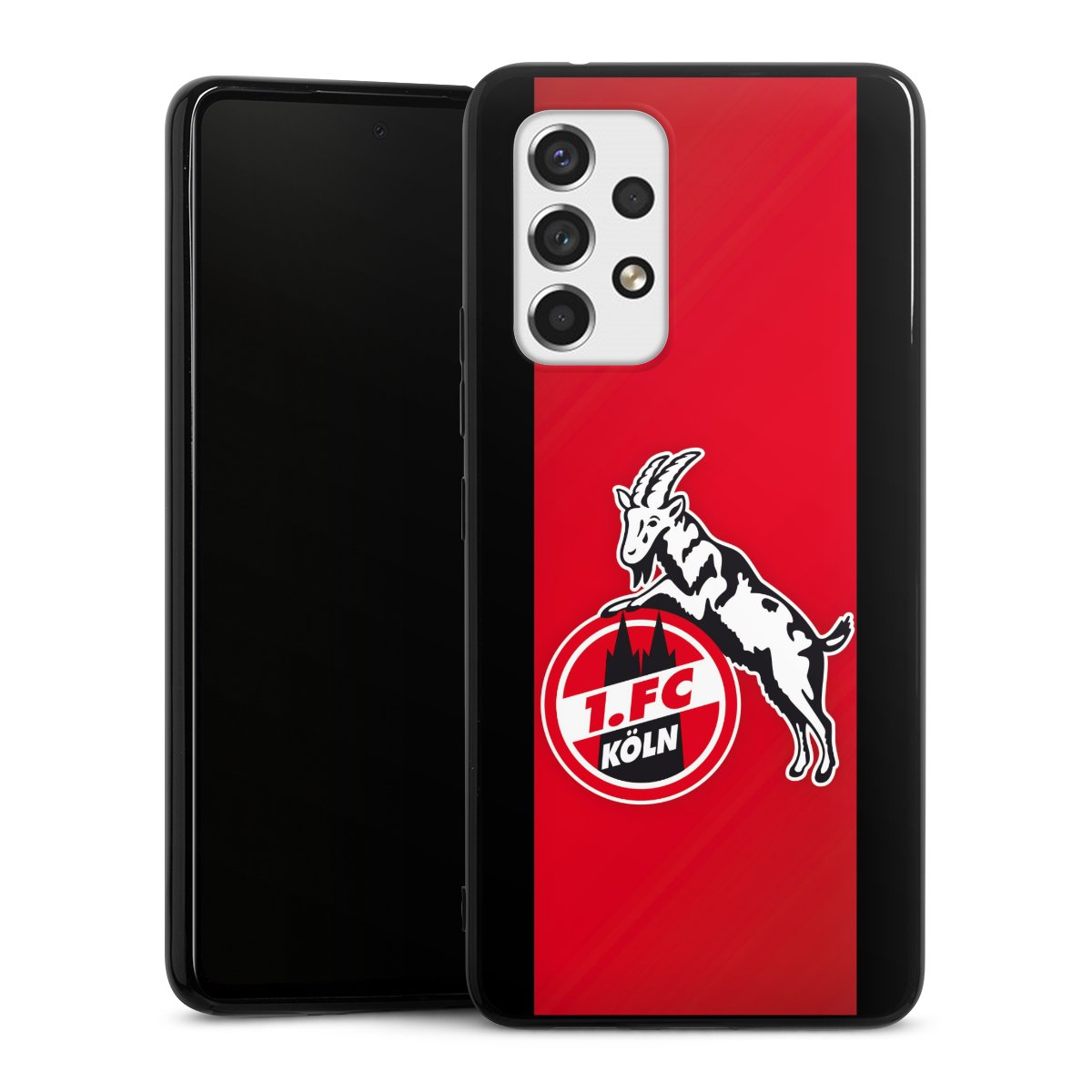 Galaxy A53 5G Handy Silikon Hülle Case schwarz Handyhülle Official Licensed Product Billy Goat Hennes 1. Fc Köln