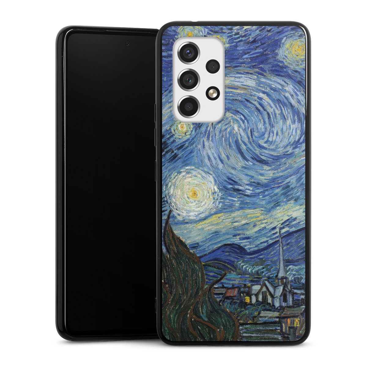 Galaxy A53 5G Handy Silikon Hülle Case schwarz Handyhülle The Starry Night Kunst Vincent Van Gogh