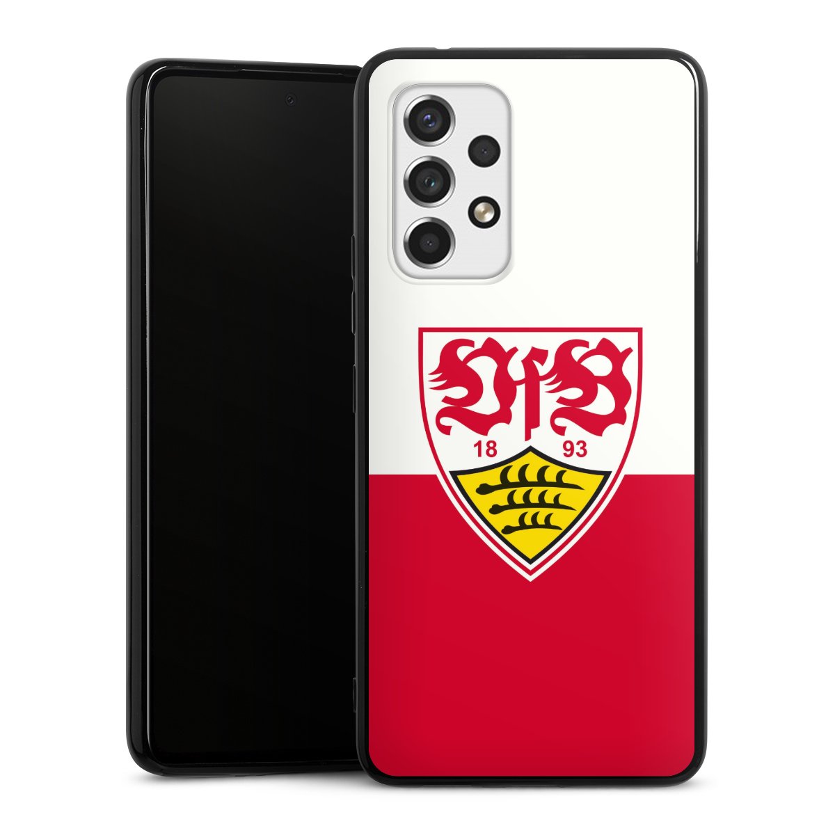 Galaxy A53 5G Handy Silikon Hülle Case schwarz Handyhülle Official Licensed Product Logo Vfb Stuttgart