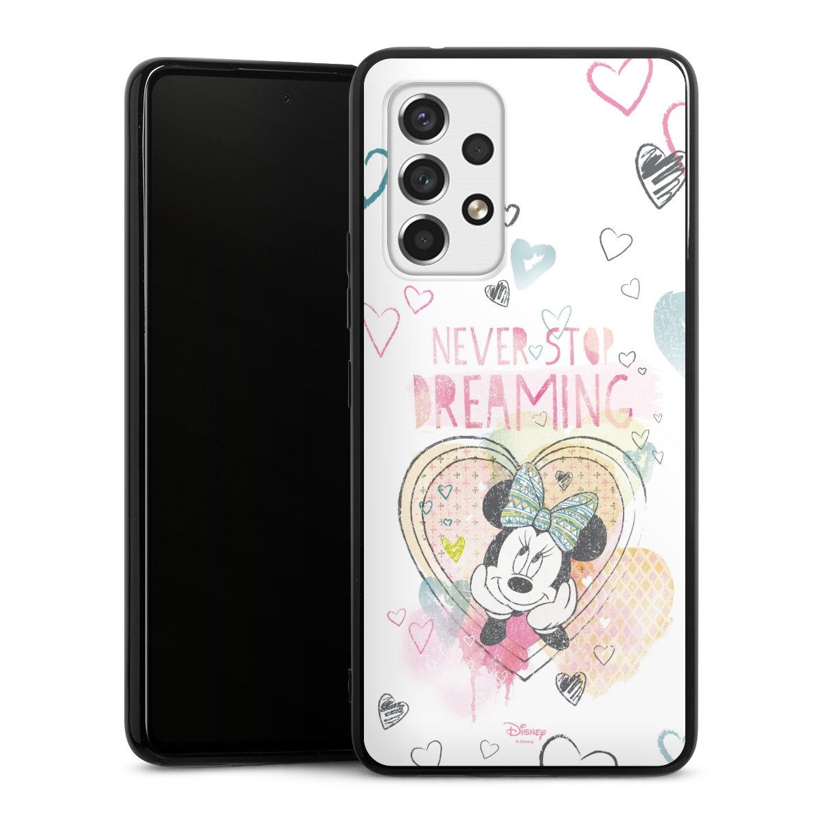 Galaxy A53 5G Handy Silikon Hülle Case schwarz Handyhülle Disney Official Licensed Product Minnie Mouse