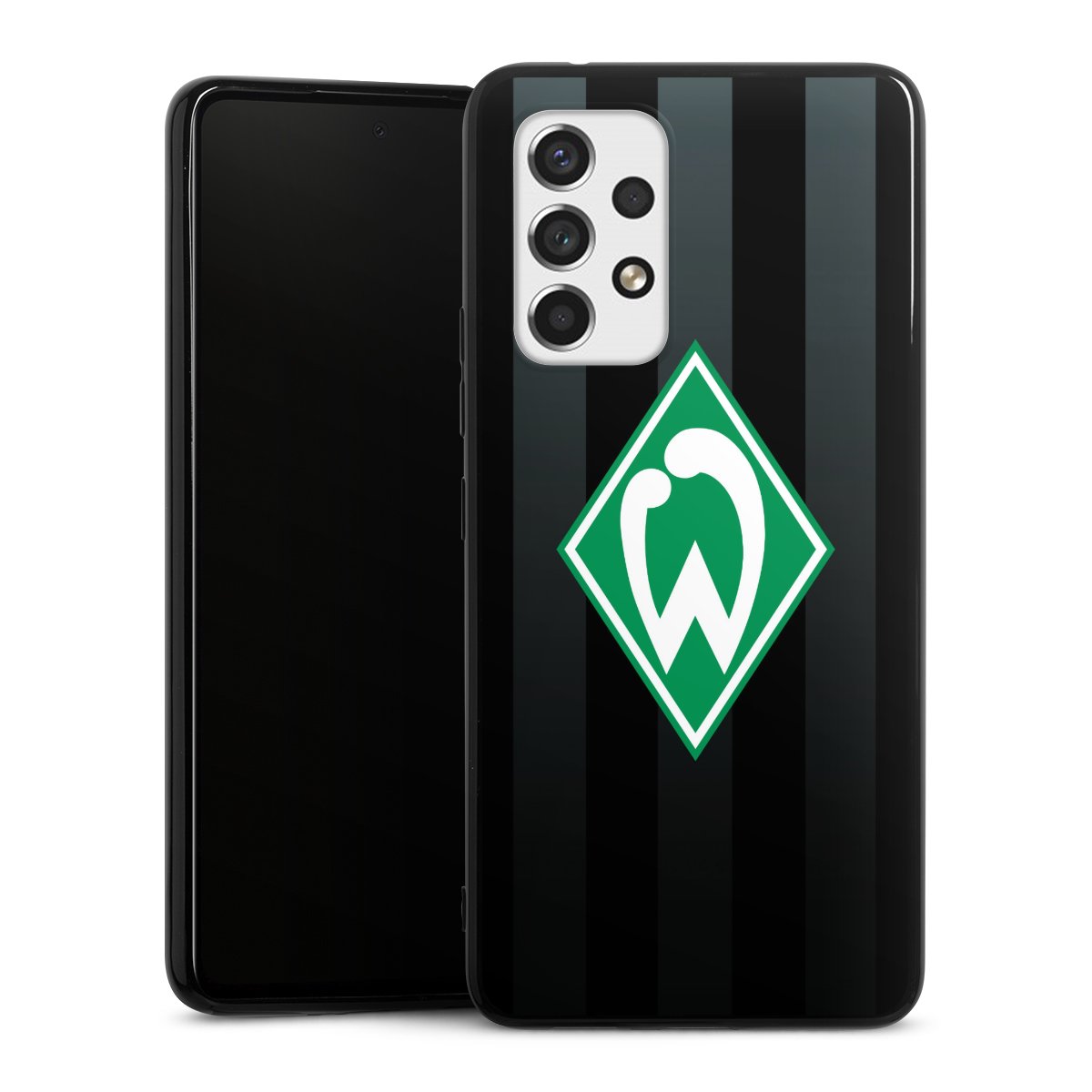 Galaxy A53 5G Handy Silikon Hülle Case schwarz Handyhülle Stripes Sv Werder Bremen Official Licensed Product