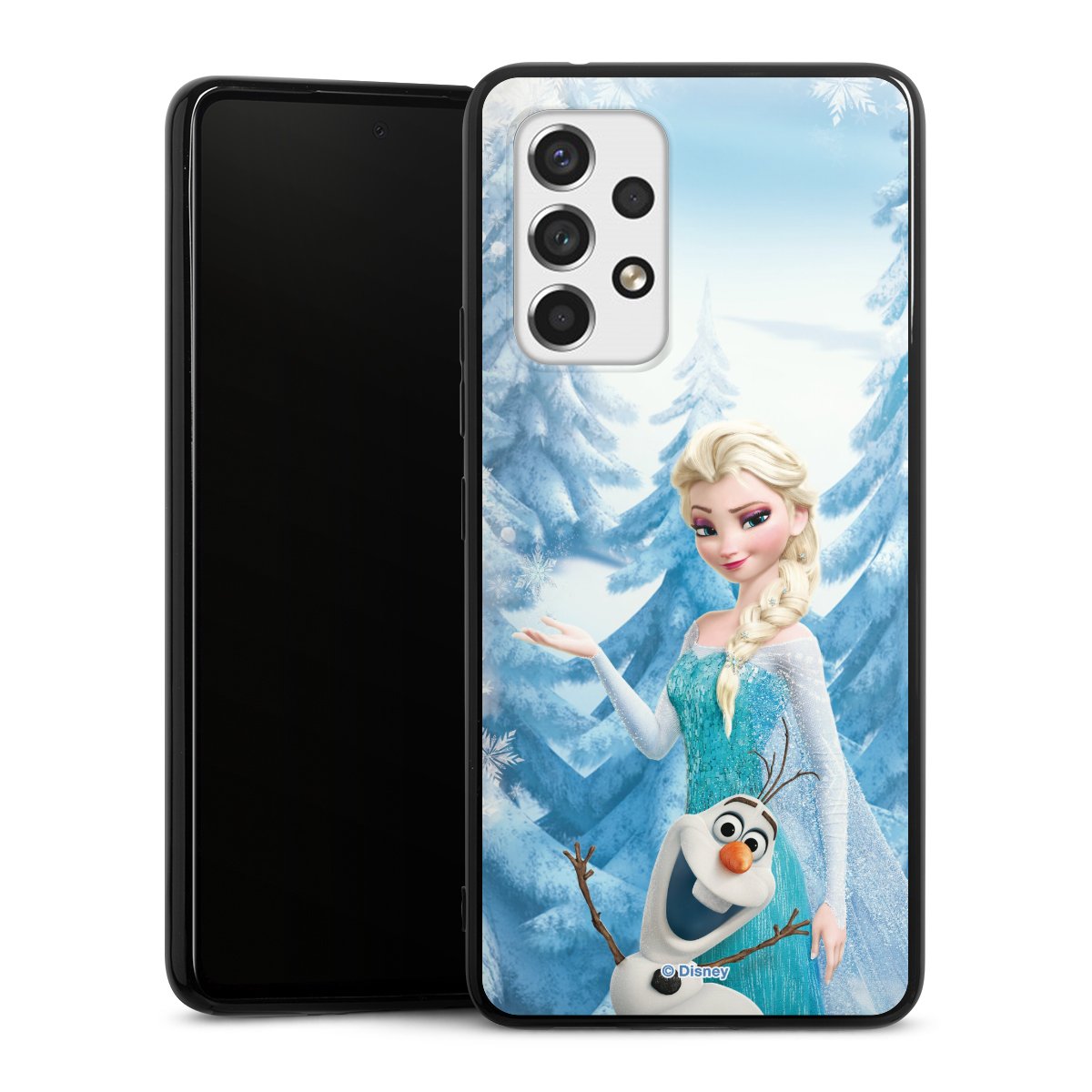 Galaxy A53 5G Handy Silikon Hülle Case schwarz Handyhülle Official Licensed Product Frozen Elsa Disney