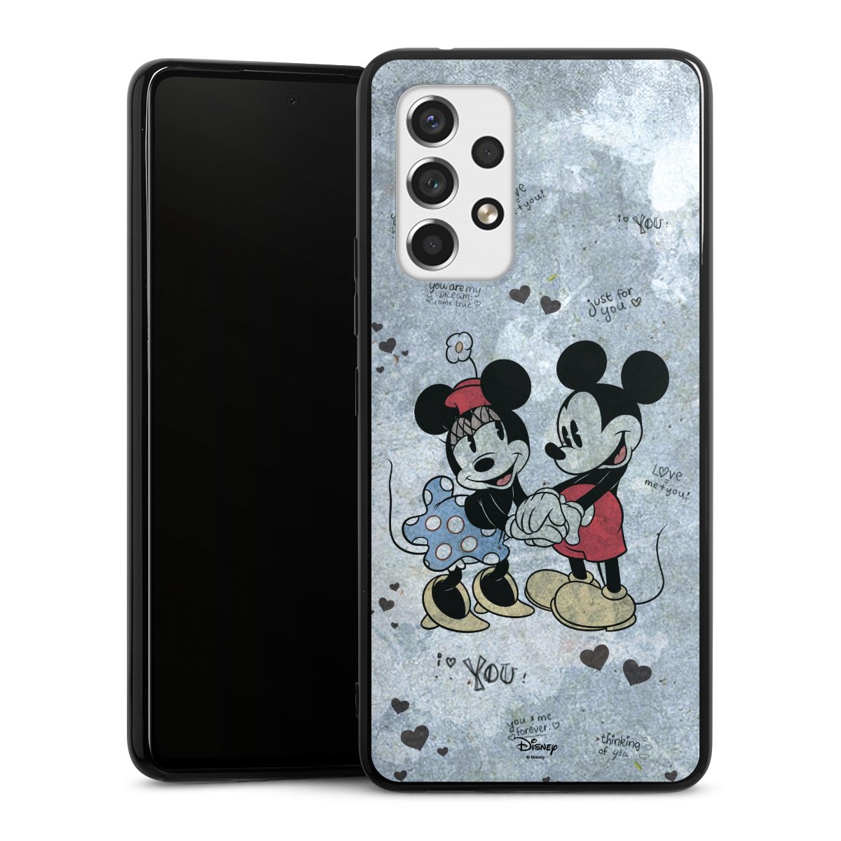 Galaxy A53 5G Handy Silikon Hülle Case schwarz Handyhülle Mickey & Minnie Mouse Vintage Disney