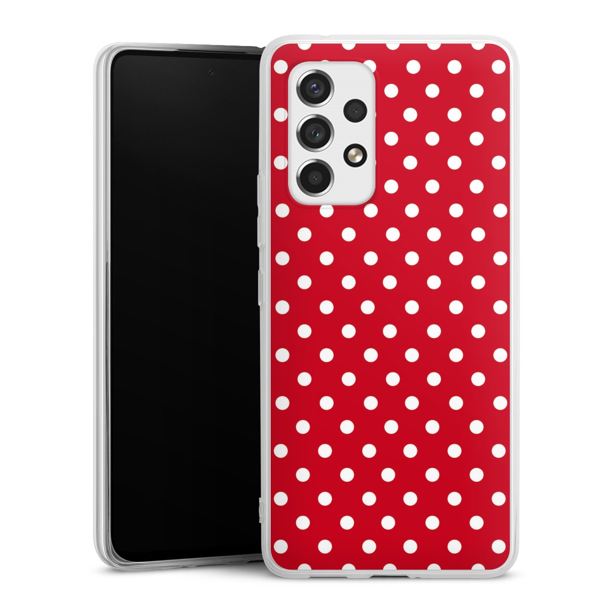 Galaxy A53 5G Handy Silikon Hülle Case transparent Handyhülle Points Polka Dots Retro Silikon Case