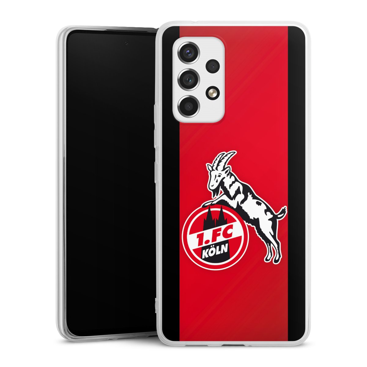 Galaxy A53 5G Handy Silikon Hülle Case transparent Handyhülle Official Licensed Product Billy Goat Hennes 1. Fc Köln Silikon Case