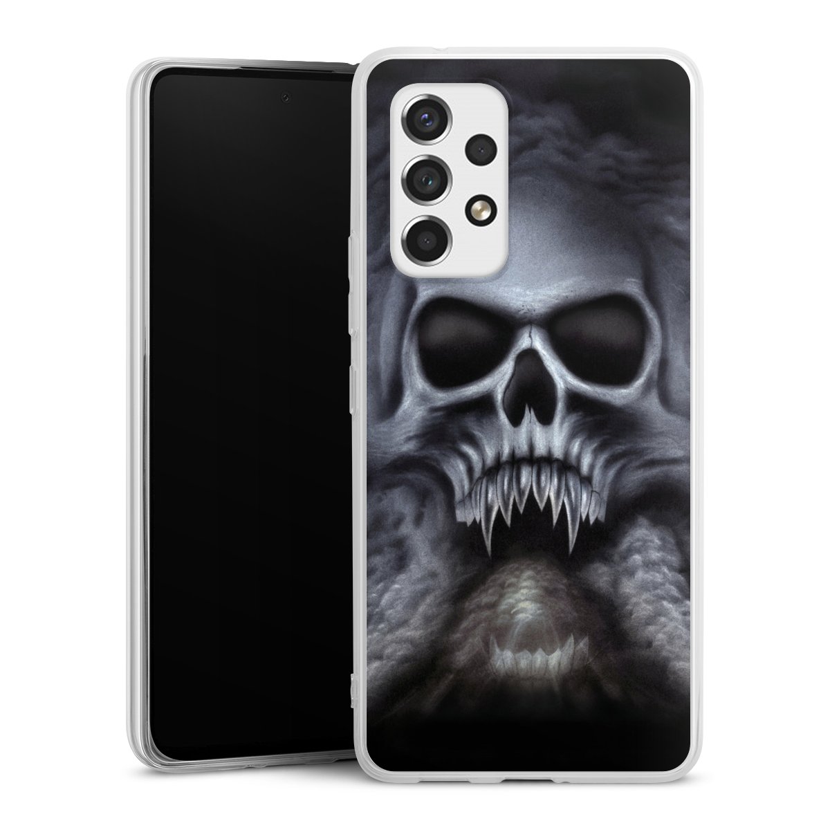 Galaxy A53 5G Handy Silikon Hülle Case transparent Handyhülle Totenkopf Skull Silikon Case