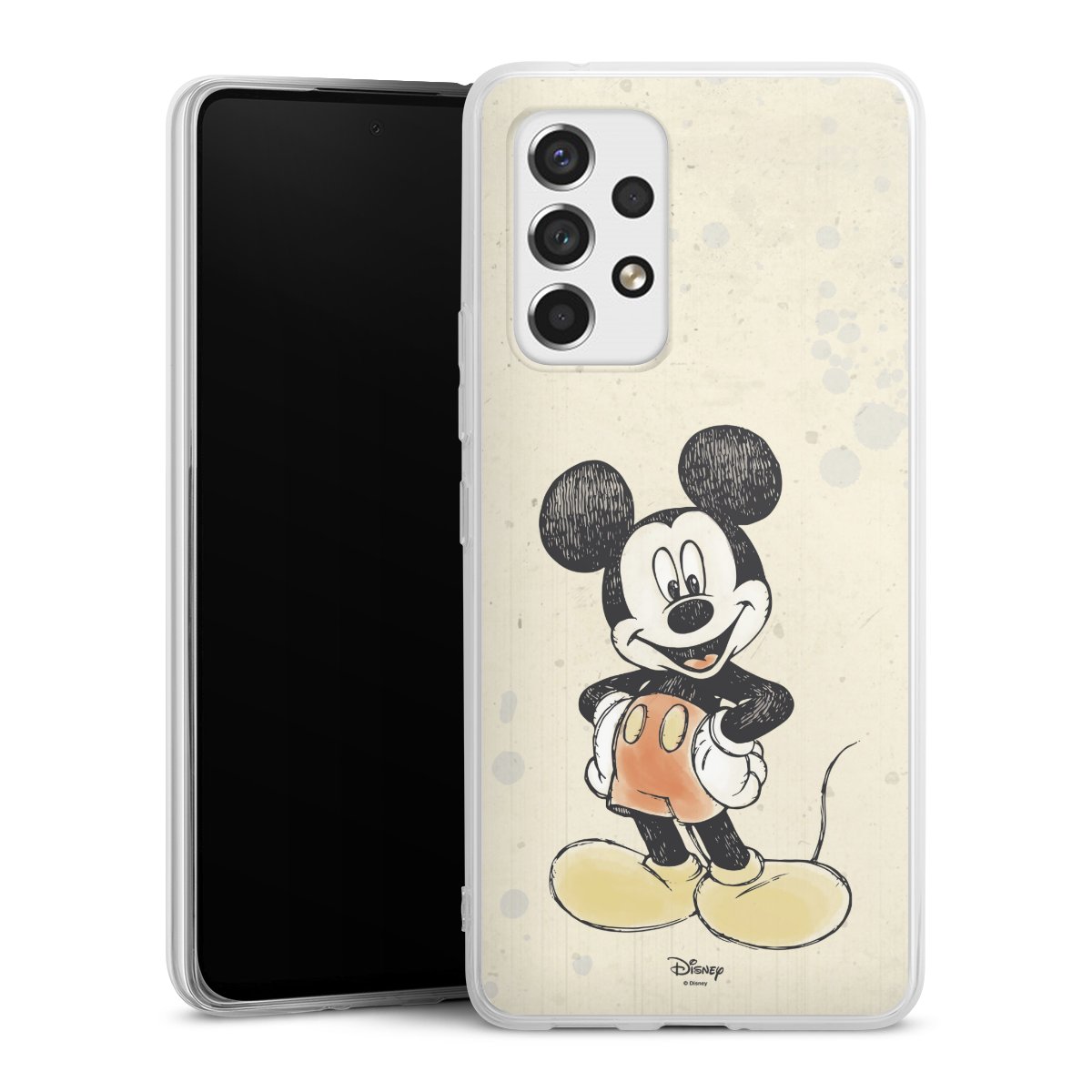 Galaxy A53 5G Handy Silikon Hülle Case transparent Handyhülle Water Colour Mickey & Minnie Mouse Official Licensed Product Silikon Case