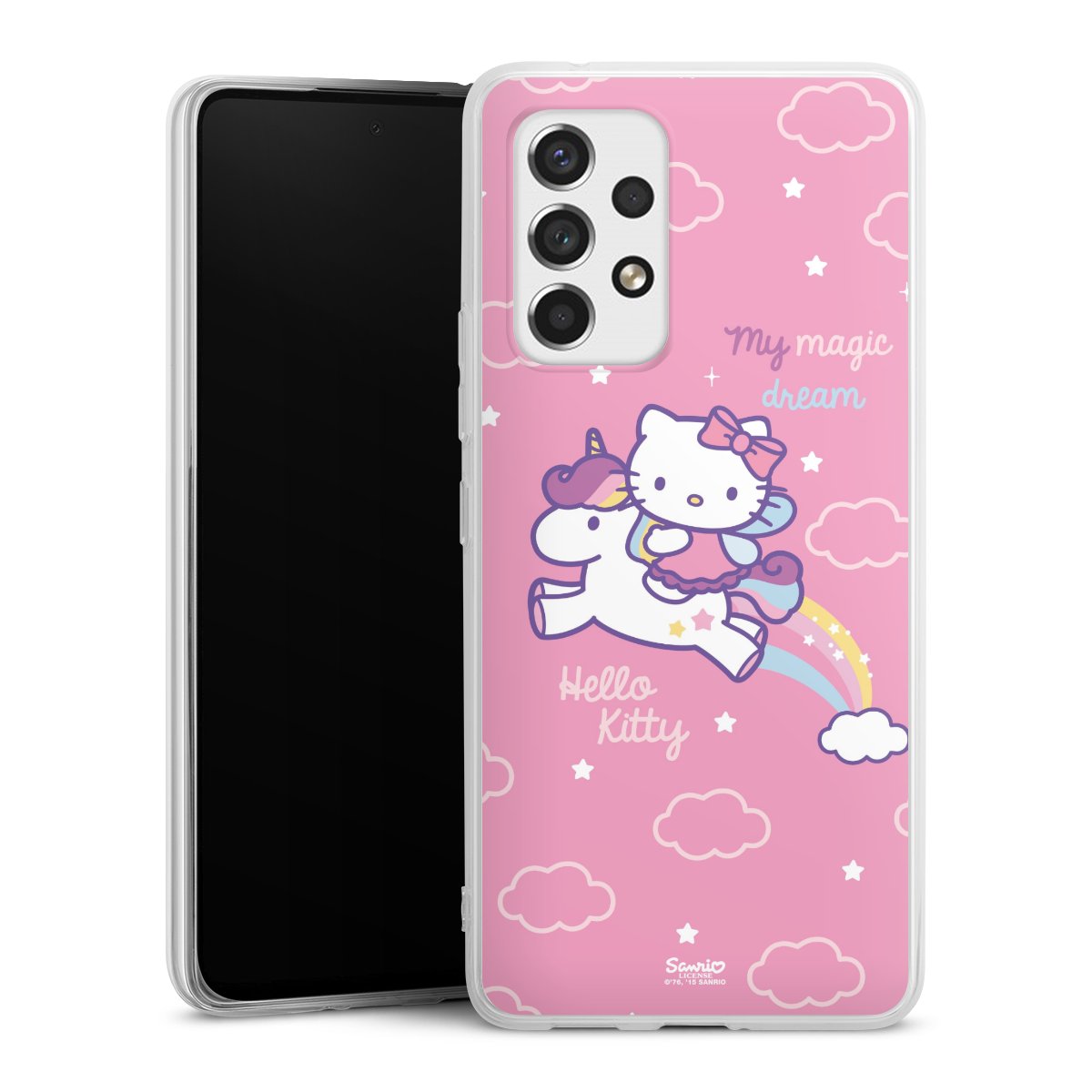 Galaxy A53 5G Handy Silikon Hülle Case transparent Handyhülle Einhorn Official Licensed Product Hello Kitty Silikon Case