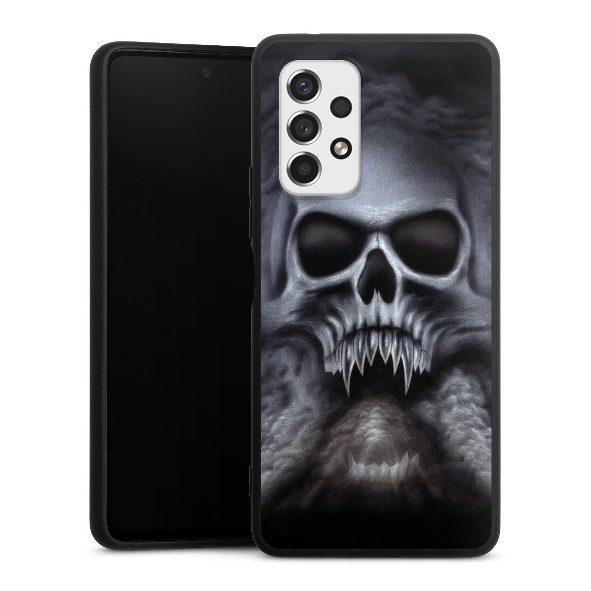 Galaxy A53 5G Handy Premium Silikon Hülle Handyhülle schwarz Case Totenkopf Skull Silikon Premium Case