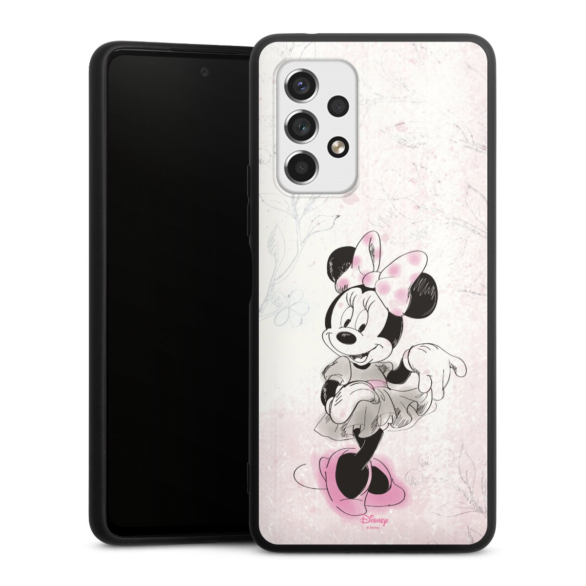 Galaxy A53 5G Handy Premium Silikon Hülle Handyhülle schwarz Case Disney Minnie Mouse Vintage Silikon Premium Case