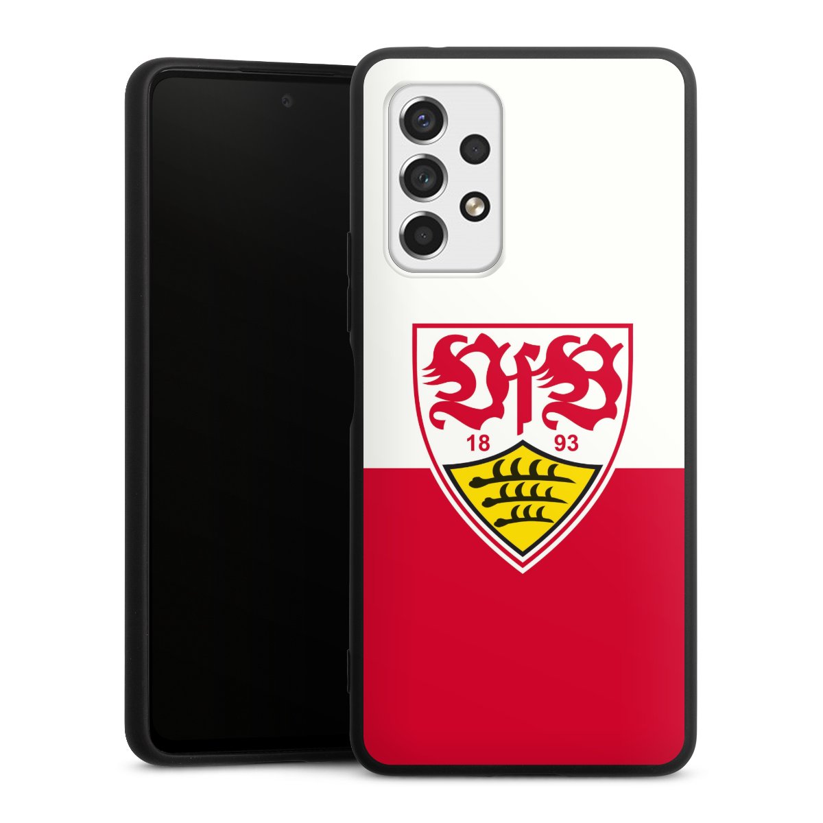 Galaxy A53 5G Handy Premium Silikon Hülle Handyhülle schwarz Case Official Licensed Product Logo Vfb Stuttgart Silikon Premium Case