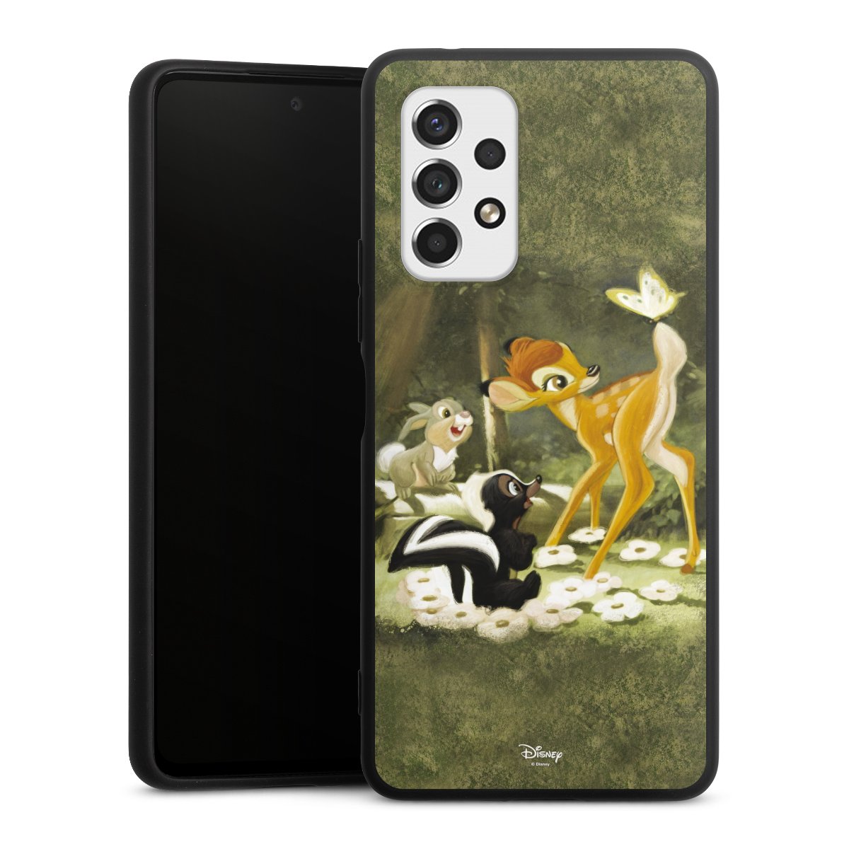 Galaxy A53 5G Handy Premium Silikon Hülle Handyhülle schwarz Case Disney Official Licensed Product Bambi Silikon Premium Case