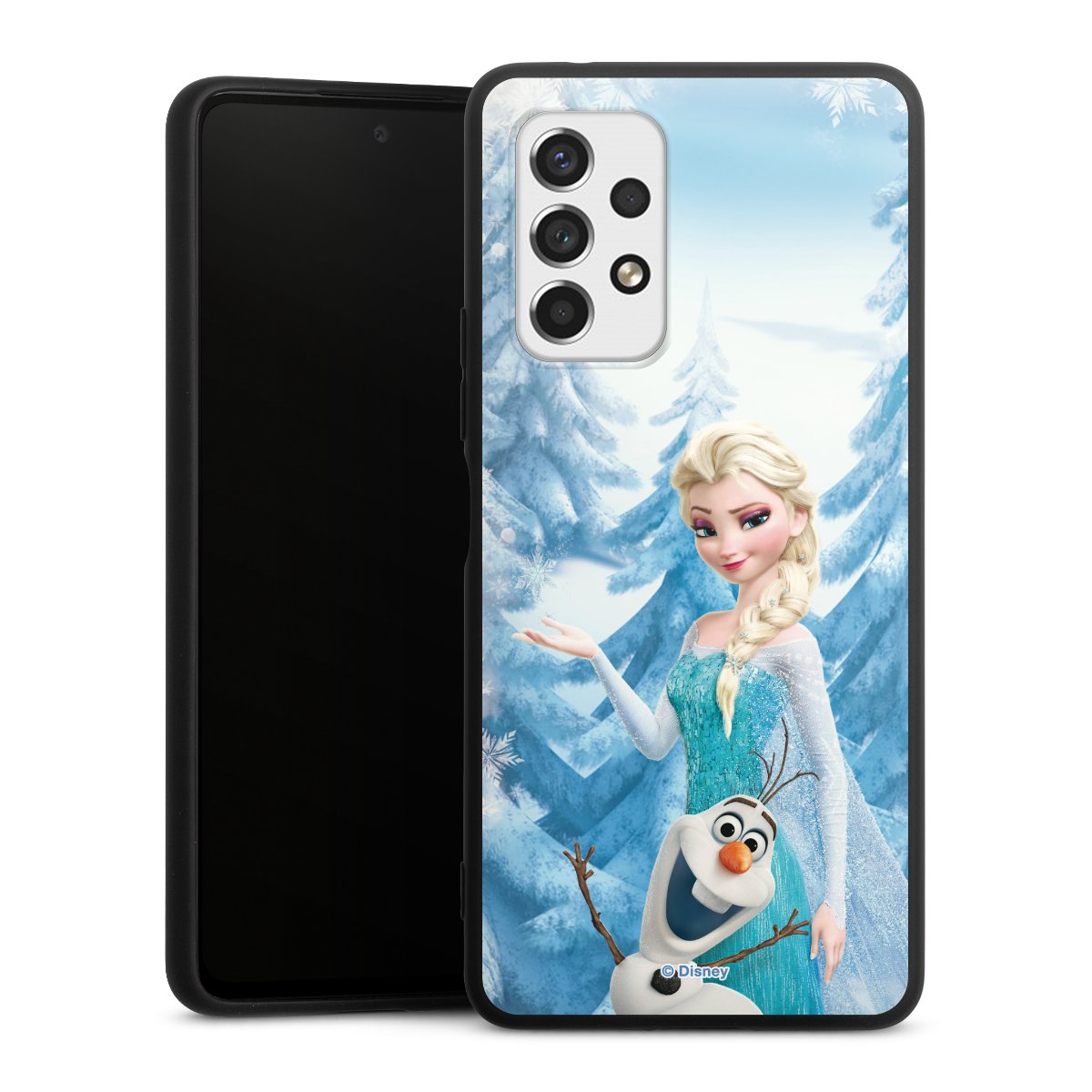 Galaxy A53 5G Handy Premium Silikon Hülle Handyhülle schwarz Case Official Licensed Product Frozen Elsa Disney Silikon Premium Case