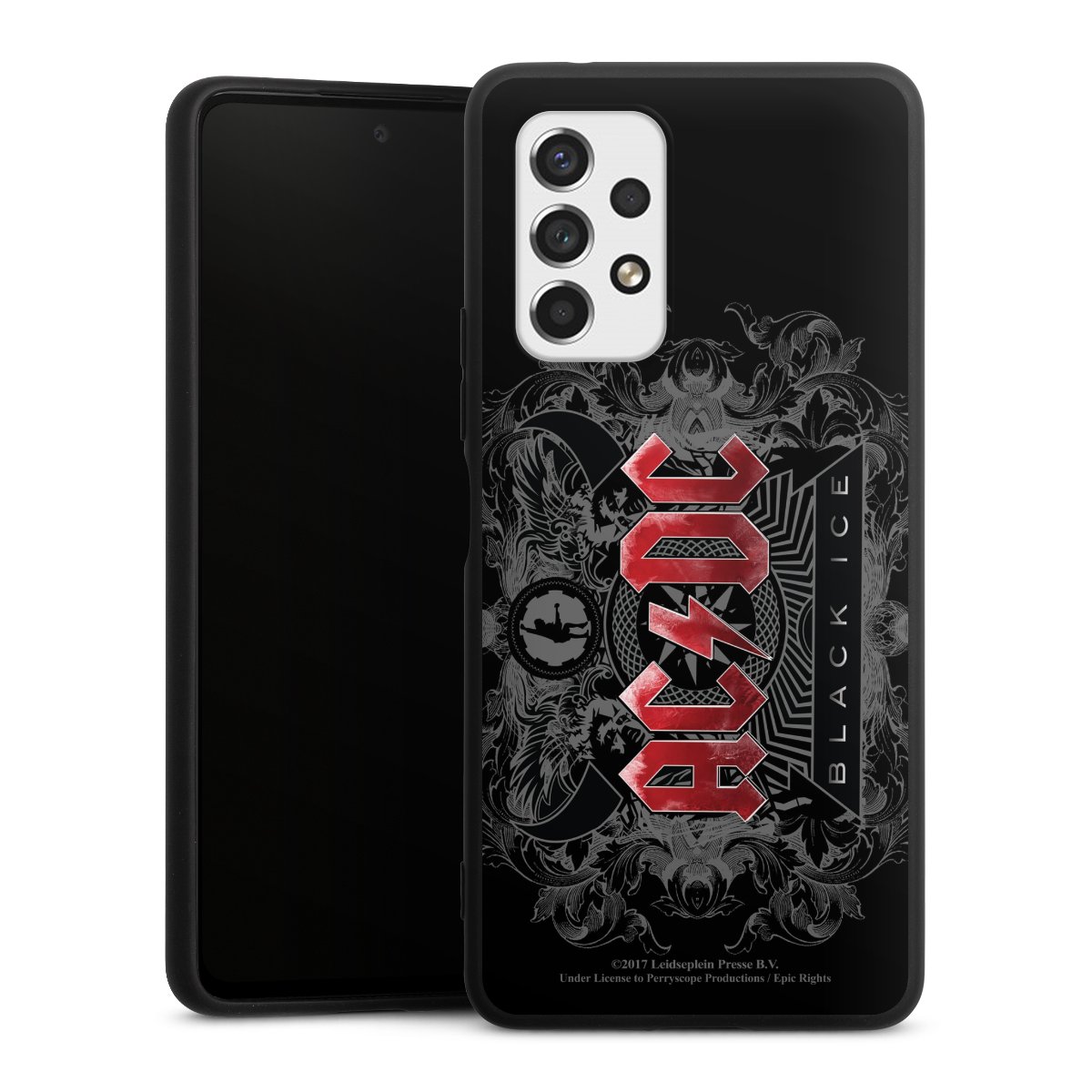 Galaxy A53 5G Handy Premium Silikon Hülle Handyhülle schwarz Case Merchandise Black Ice Acdc Silikon Premium Case