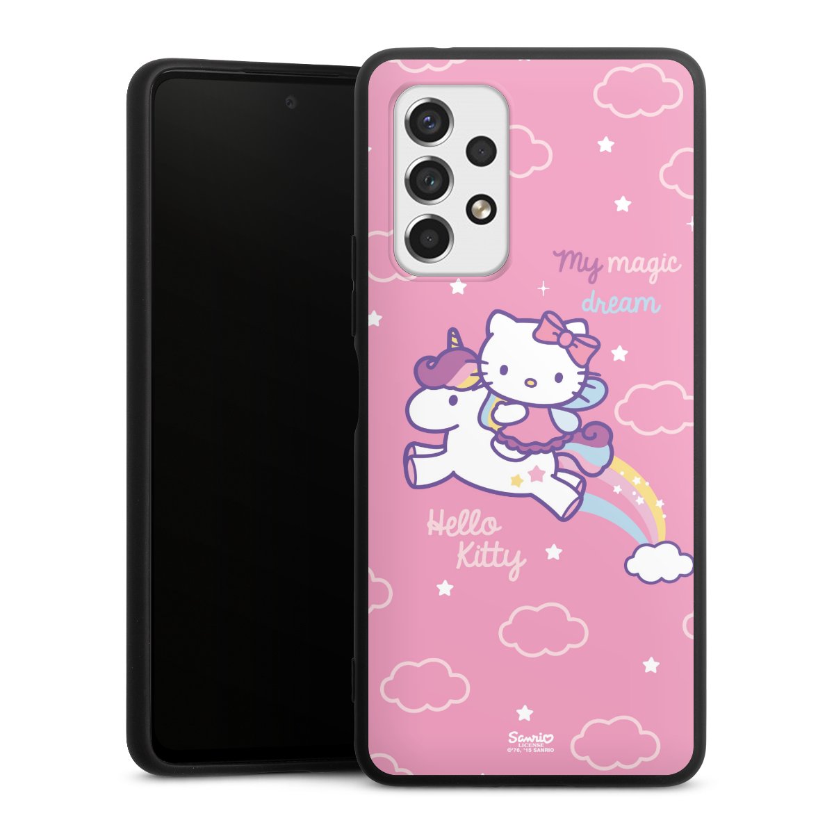 Galaxy A53 5G Handy Premium Silikon Hülle Handyhülle schwarz Case Einhorn Official Licensed Product Hello Kitty Silikon Premium Case