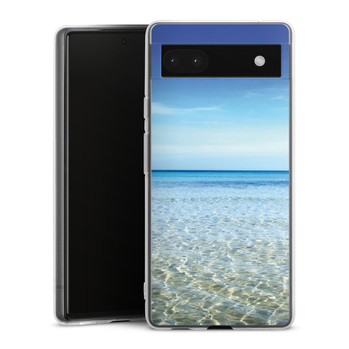 Google Pixel 6a Handy Silikon Hülle Case transparent Handyhülle Urlaub Sky Ocean Silikon Case