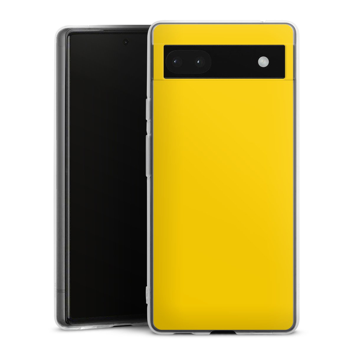 Google Pixel 6a Handy Silikon Hülle Case transparent Handyhülle Yellow Unicoloured Colour Silikon Case