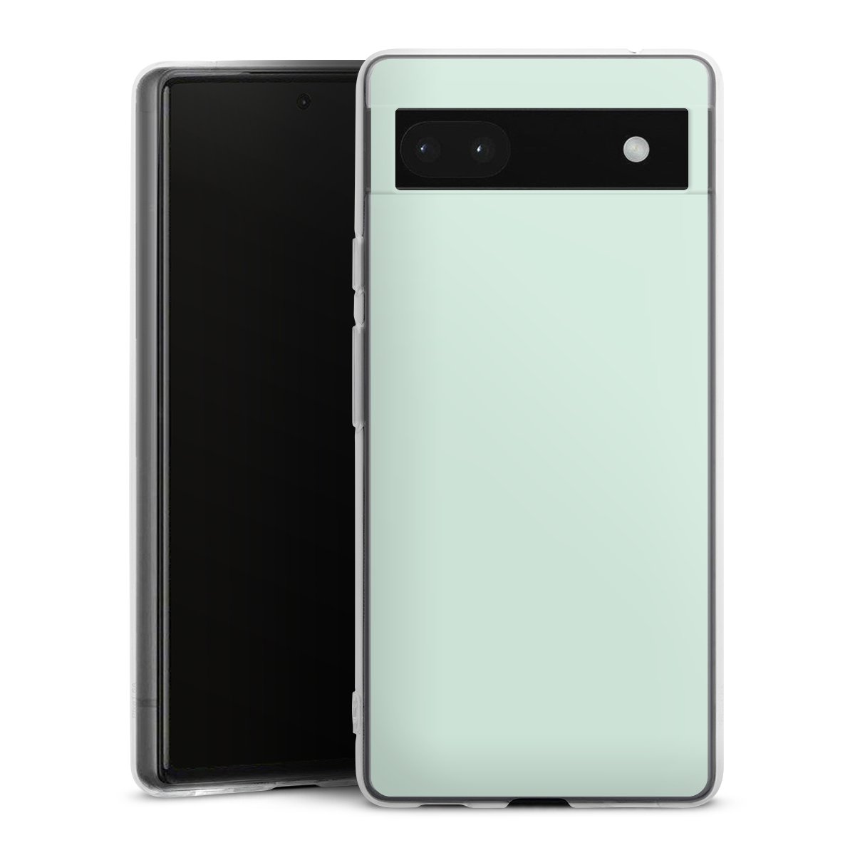 Google Pixel 6a Handy Silikon Hülle Case transparent Handyhülle Green Unicoloured Mint Silikon Case