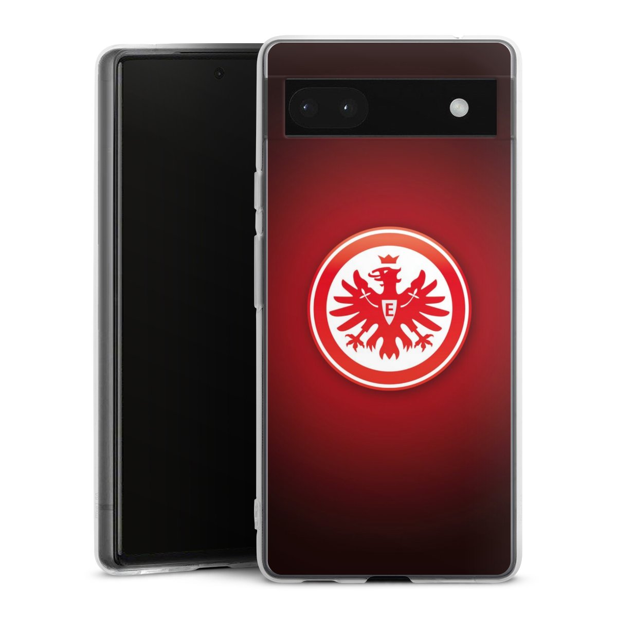 Google Pixel 6a Handy Silikon Hülle Case transparent Handyhülle Eintracht Frankfurt Official Licensed Product Coat Of Arms Silikon Case