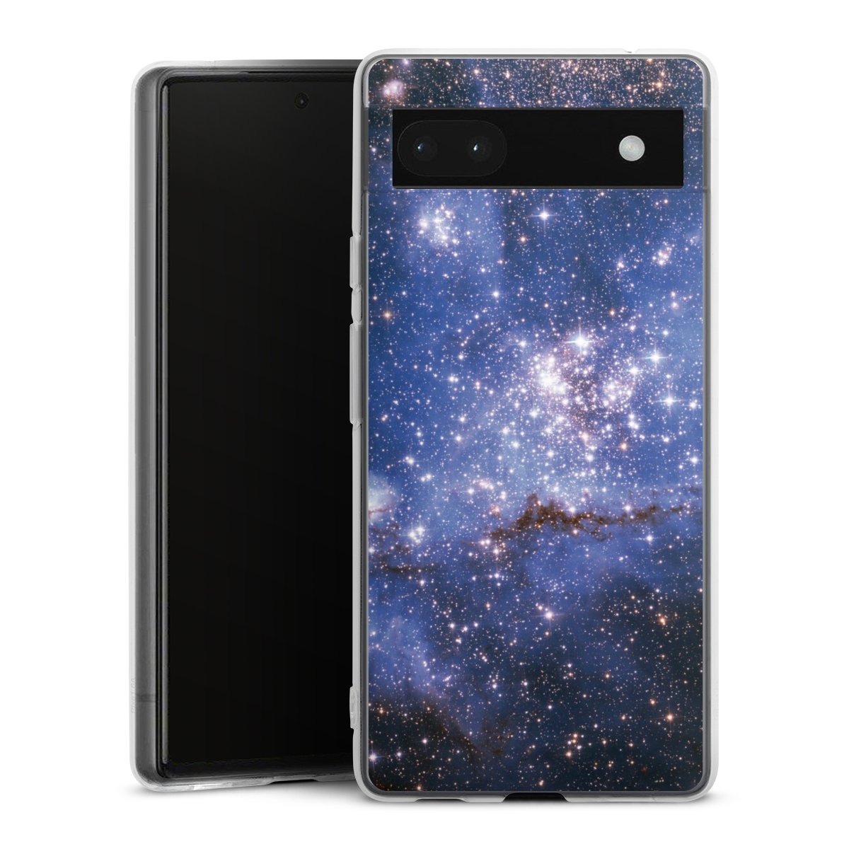 Google Pixel 6a Handy Silikon Hülle Case transparent Handyhülle Weltall Galaxy Weltraum Silikon Case