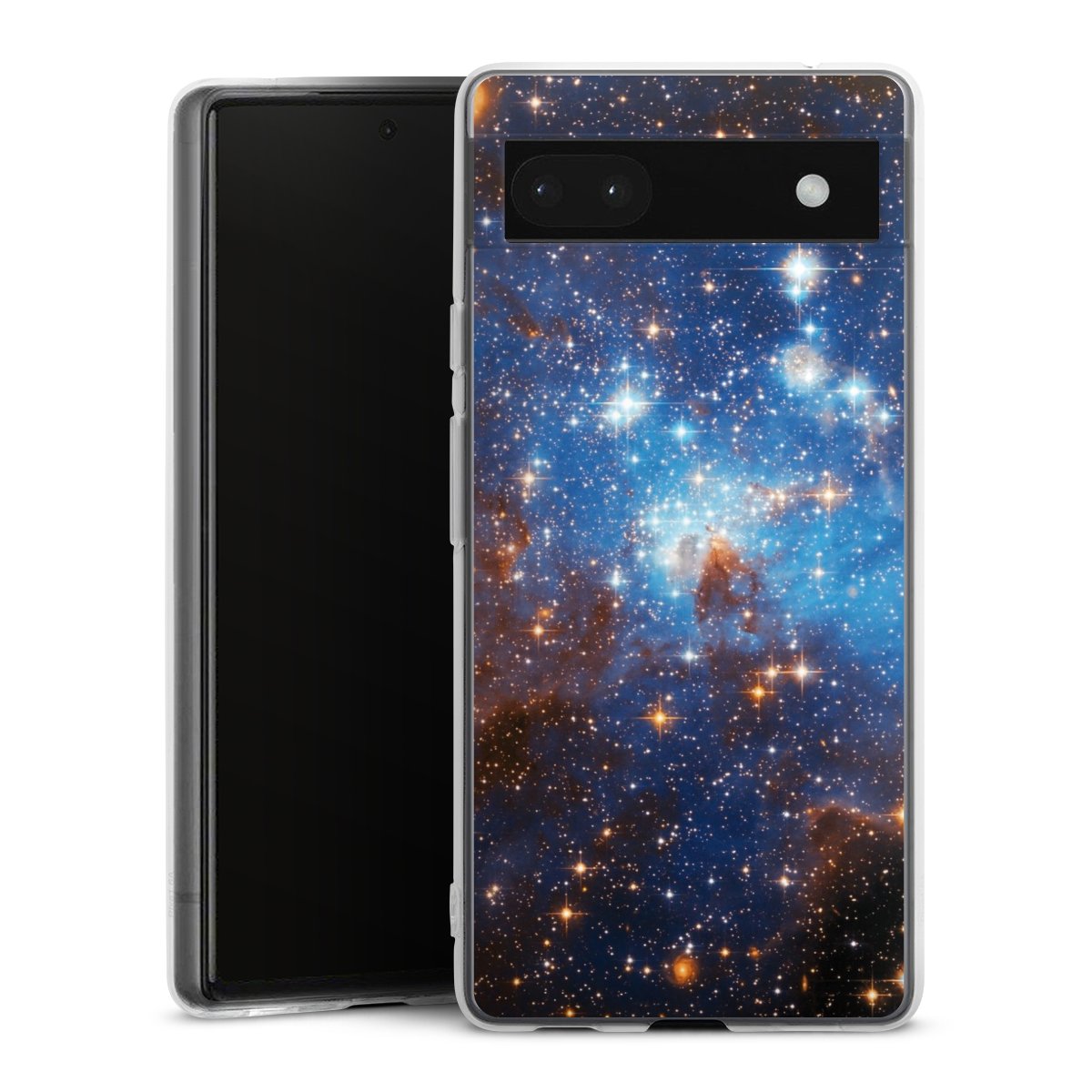 Google Pixel 6a Handy Silikon Hülle Case transparent Handyhülle Star Weltall Galaxy Silikon Case