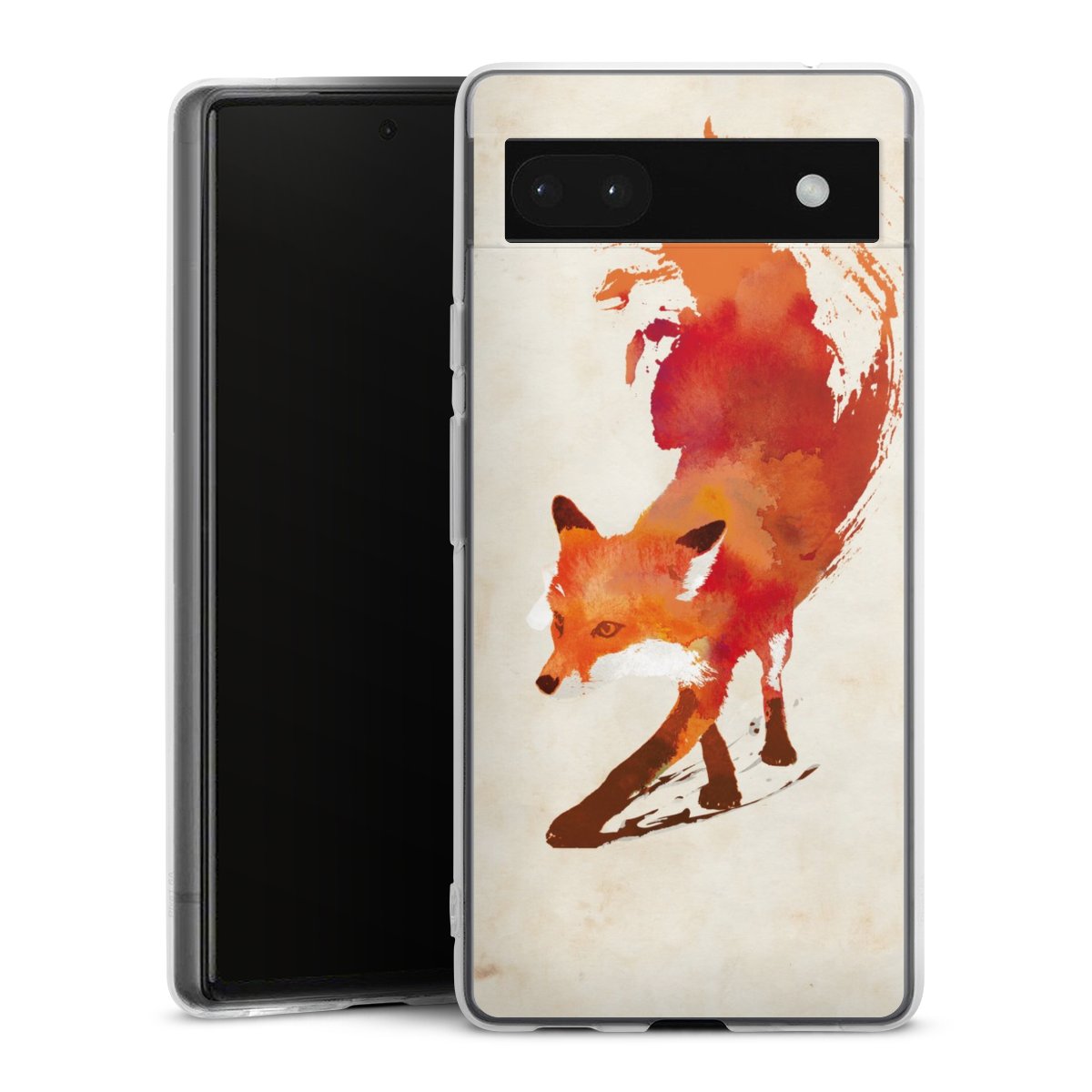 Google Pixel 6a Handy Silikon Hülle Case transparent Handyhülle Fox Graphic Silikon Case