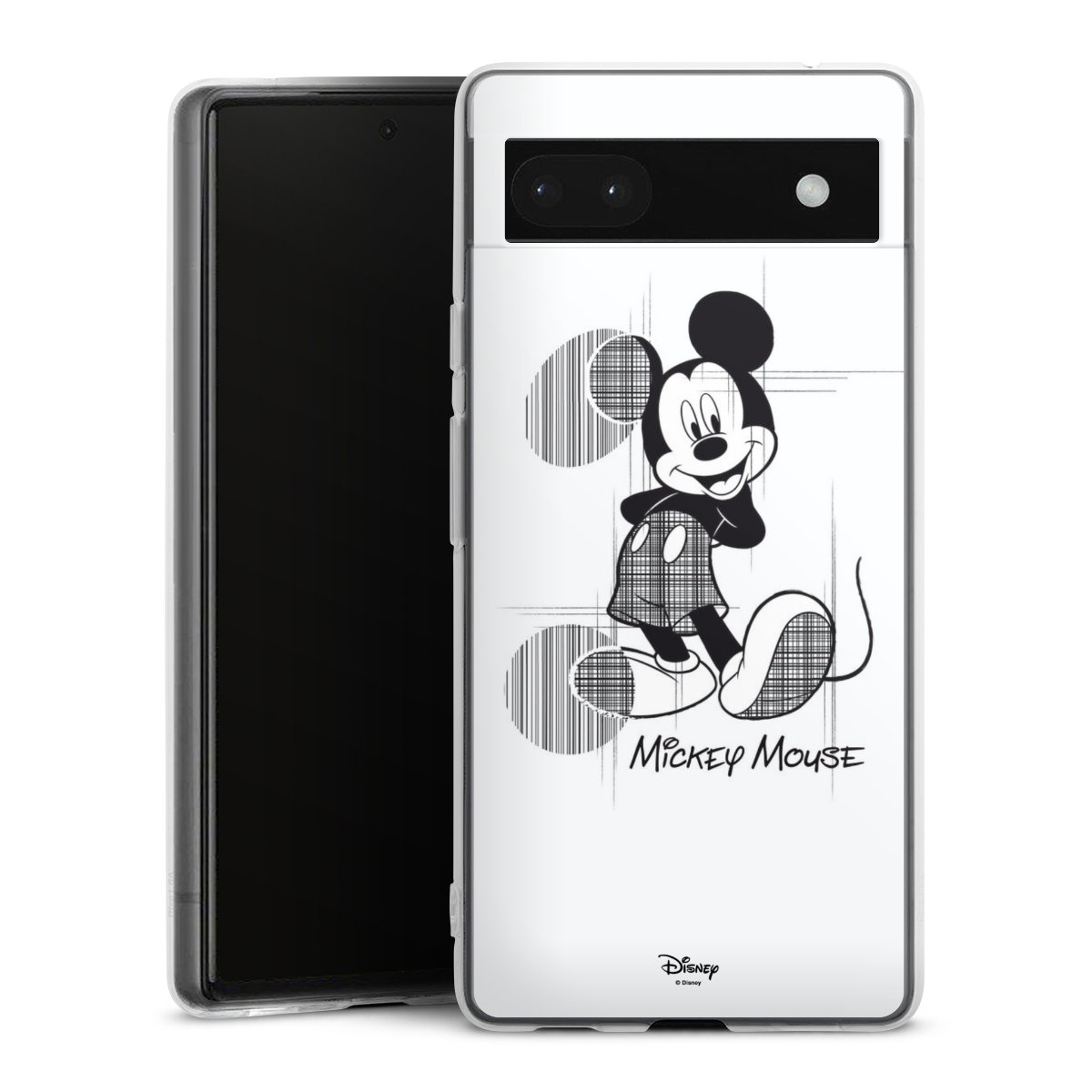 Google Pixel 6a Handy Silikon Hülle Case transparent Handyhülle Disney Official Licensed Product Mickey Mouse Silikon Case