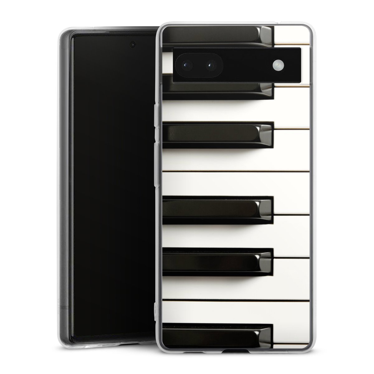 Google Pixel 6a Handy Silikon Hülle Case transparent Handyhülle Klavier Piano Music Silikon Case