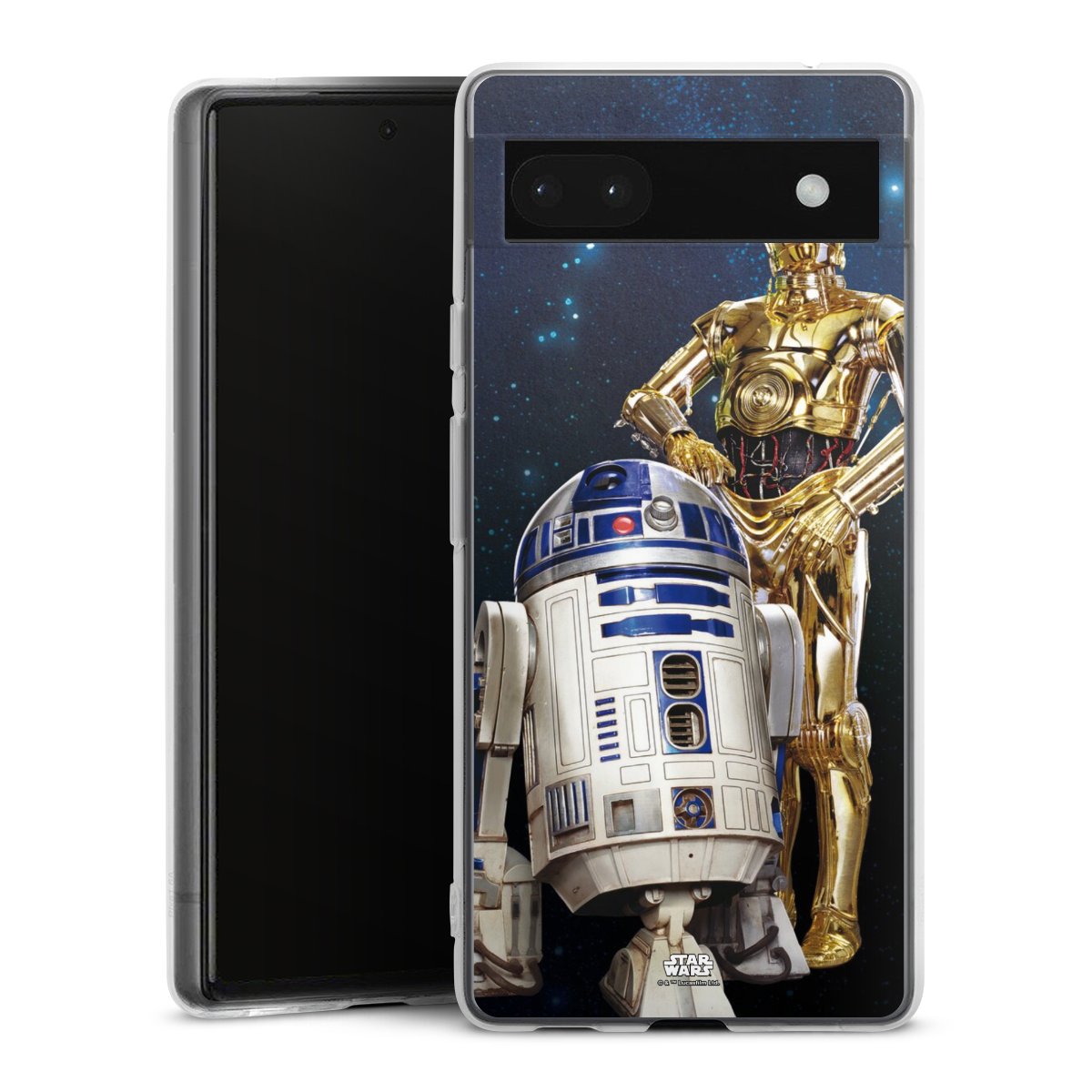 Google Pixel 6a Handy Silikon Hülle Case transparent Handyhülle Weltall Star Wars R2d2 Silikon Case