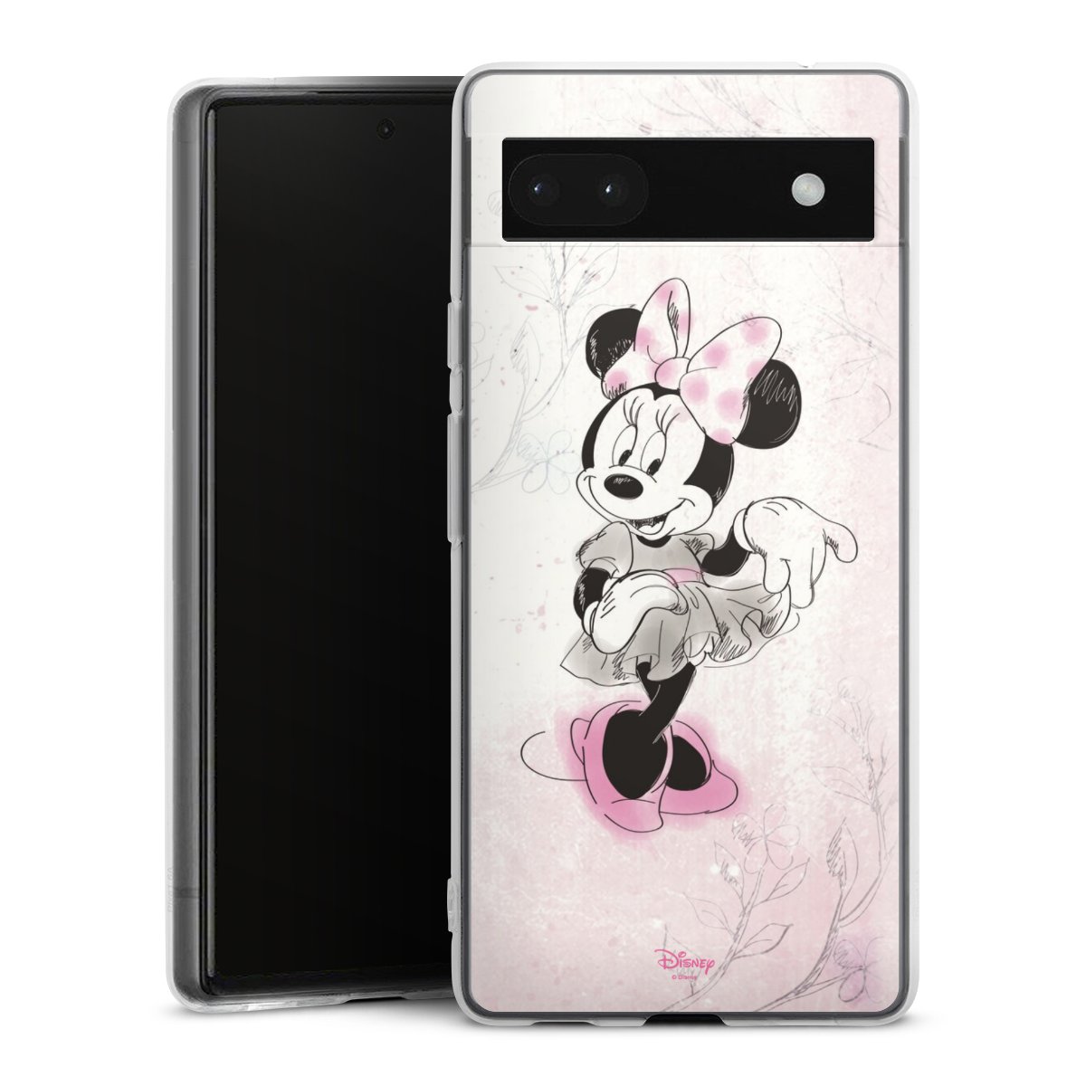 Google Pixel 6a Handy Silikon Hülle Case transparent Handyhülle Disney Minnie Mouse Vintage Silikon Case