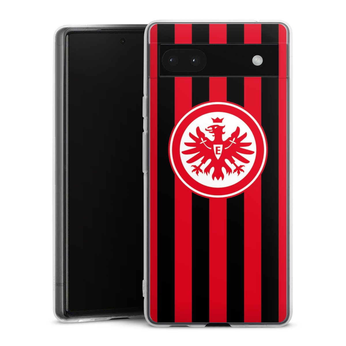 Google Pixel 6a Handy Silikon Hülle Case transparent Handyhülle Stripes Sge Eintracht Frankfurt Silikon Case